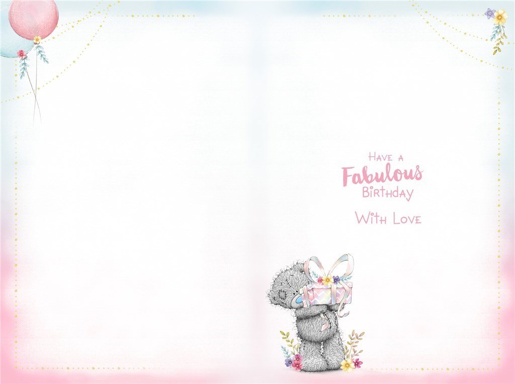 Inside of 60th Birthday Teddy with Gift Card