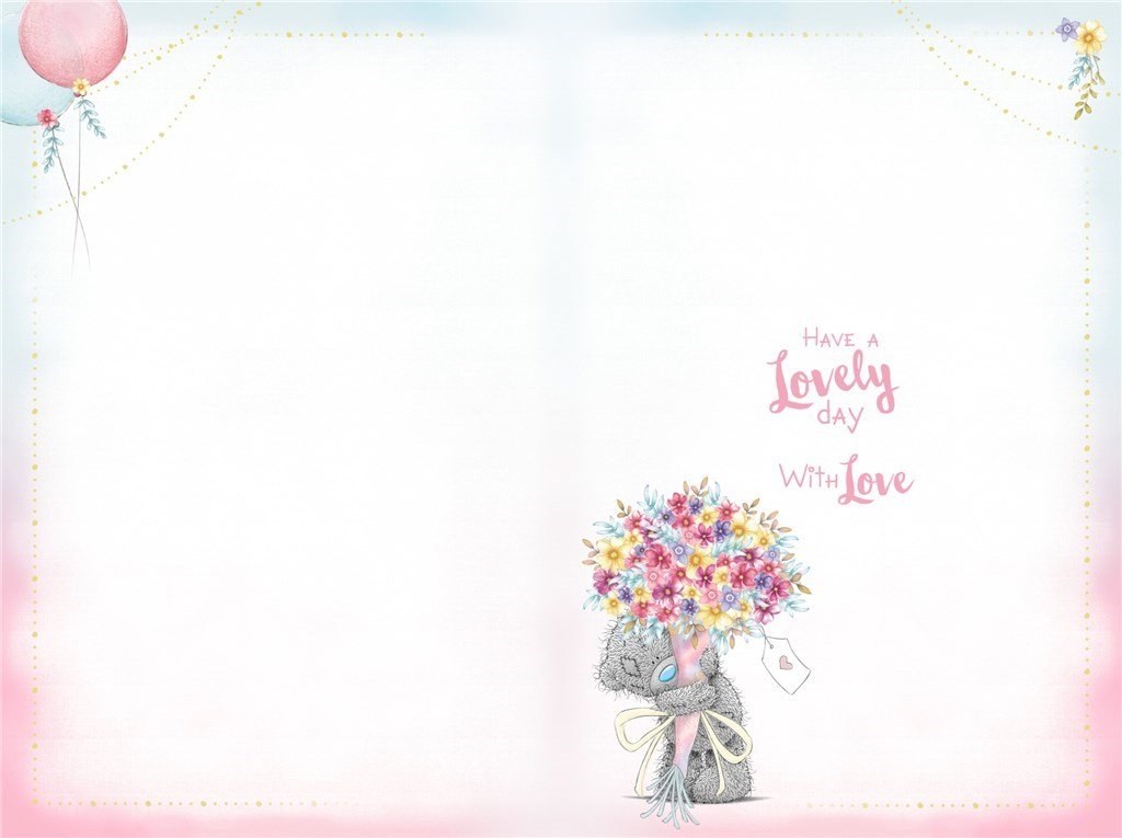 Inside of 70th Birthday Teddy Bouquet Card
