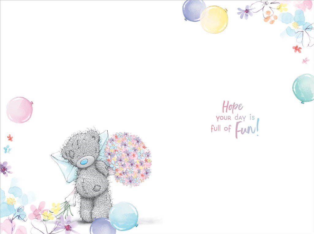 Inside of Granddaughter 18th Birthday Teddy Bouquet Card