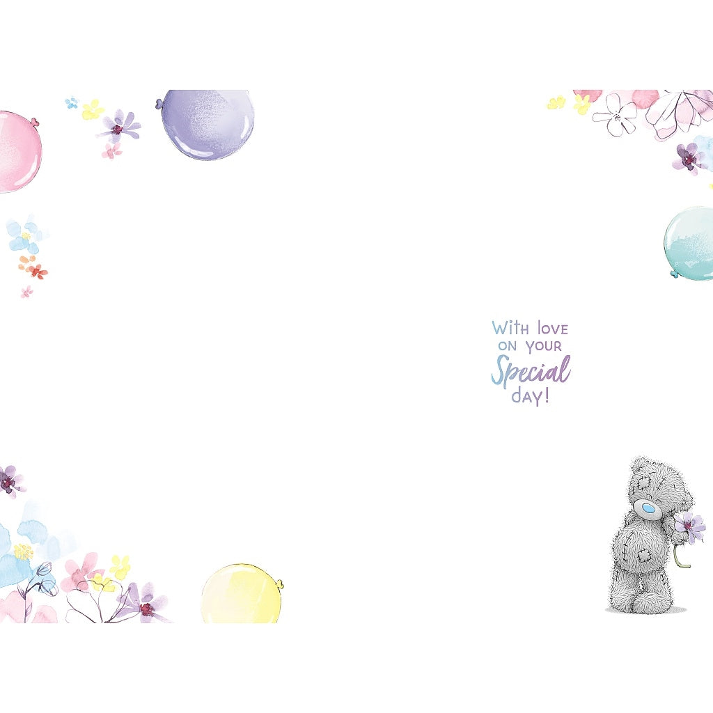 Inside of Amazing Auntie Bear Holding Flower Card