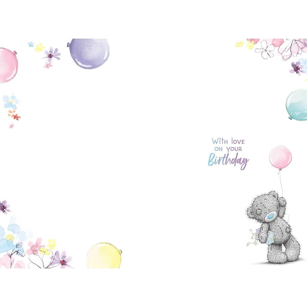 Inside of Granddaughter Birthday Bear Floating Card