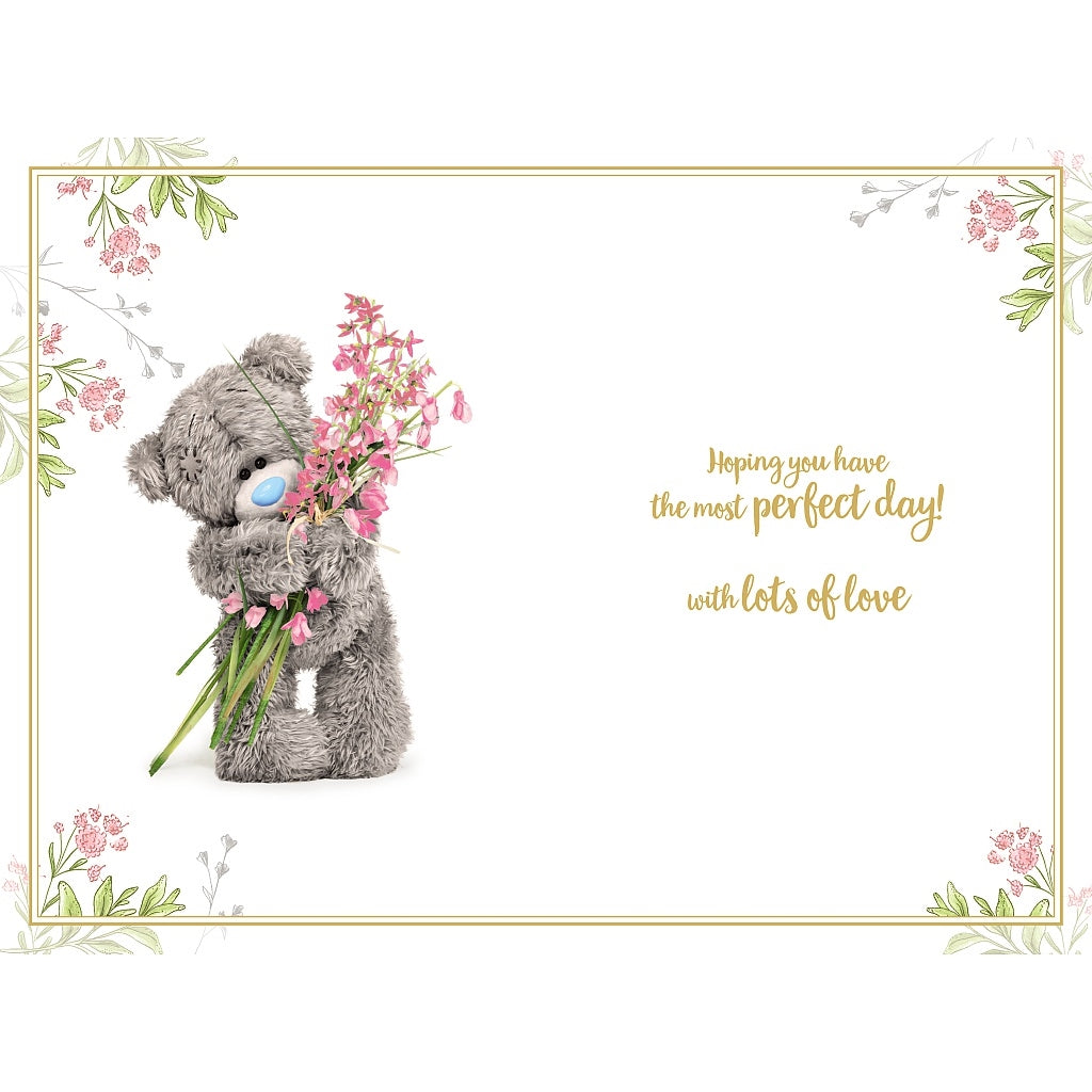 Inside of Sister Birthday Bear Wild Flowers Card