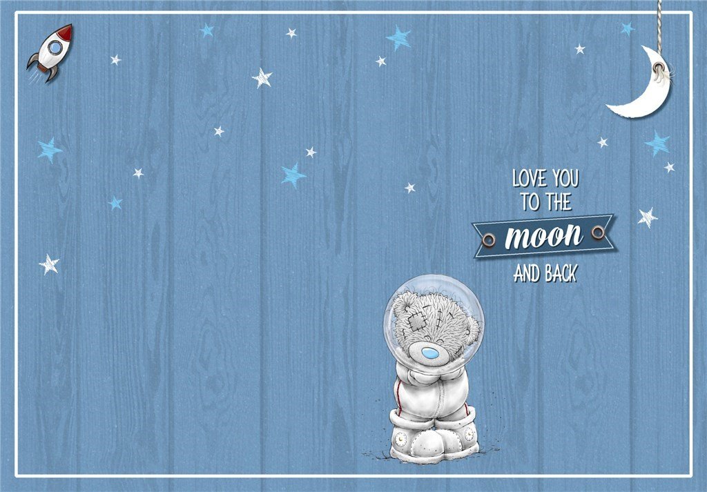 Inside of Daddy Birthday Teddy Astronaut Card