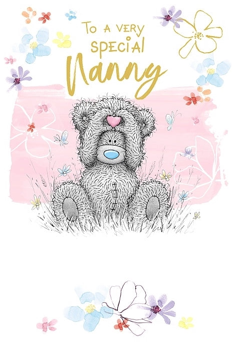 Nanny Birthday Bear Sat With Heart Card by Me to You
