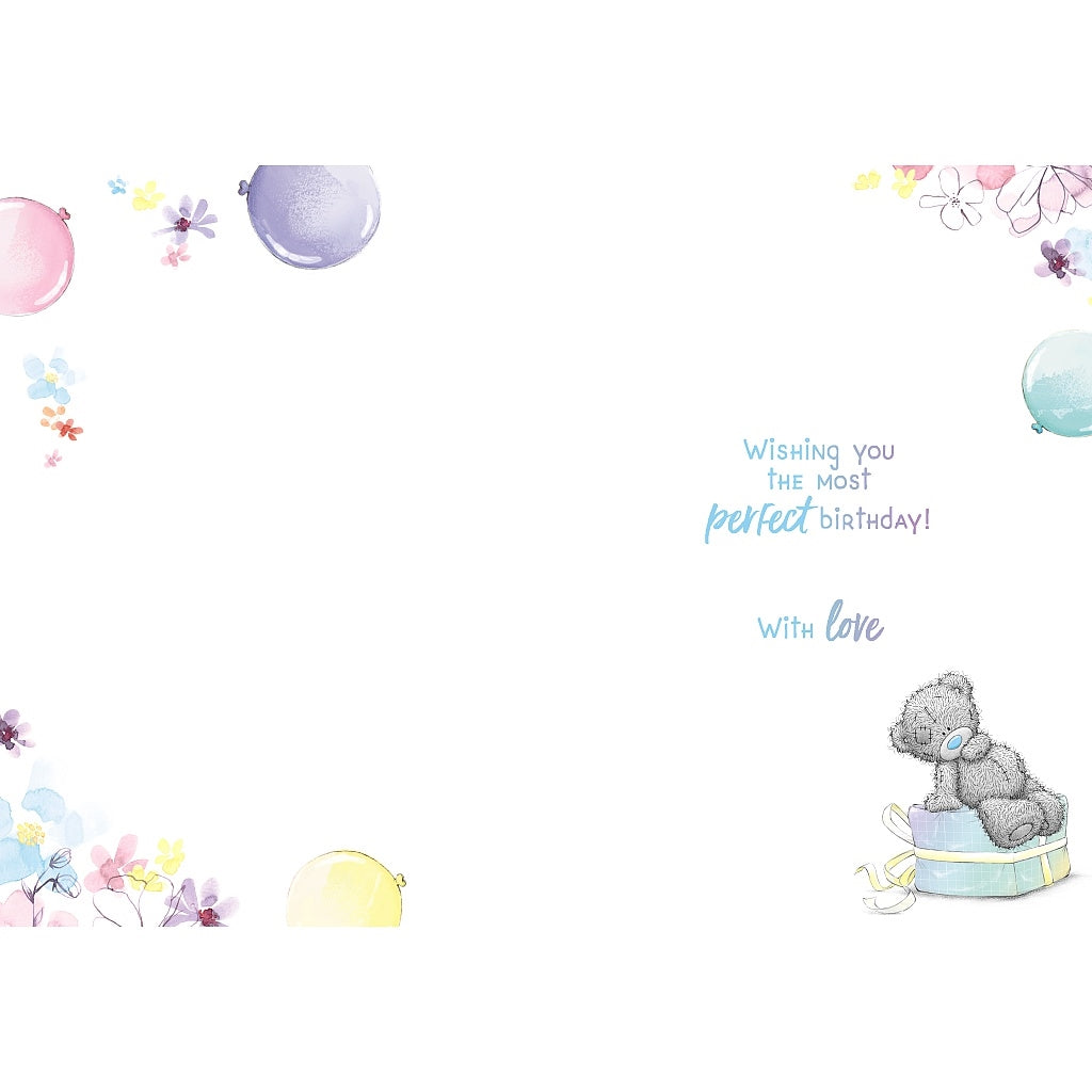 Inside of Sister Birthday Bear Holding Gift Card