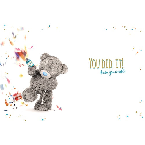 Inside of Exam Congratulations Teddy Popper Card