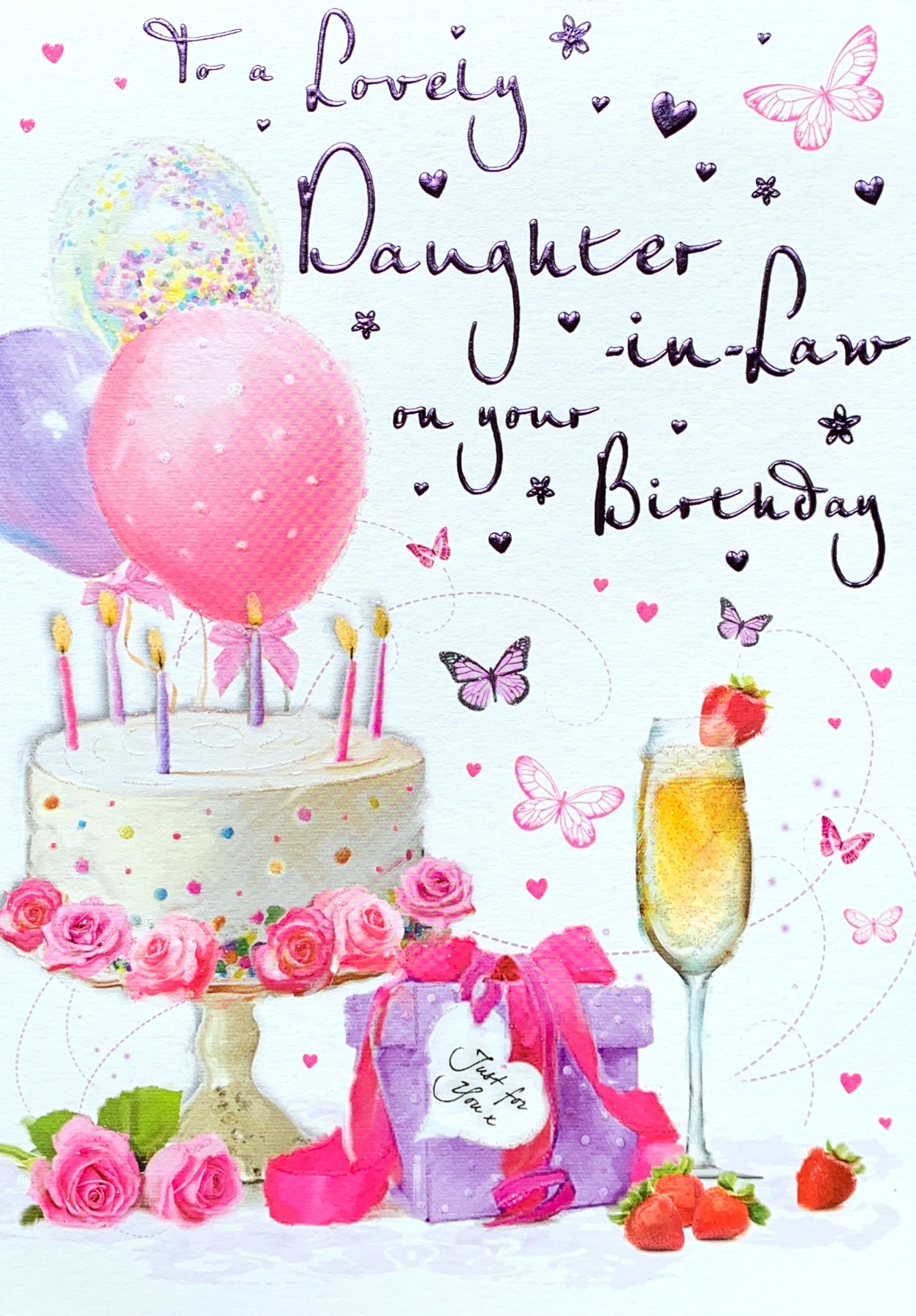 Daughter in Law Cake & Balloons Card