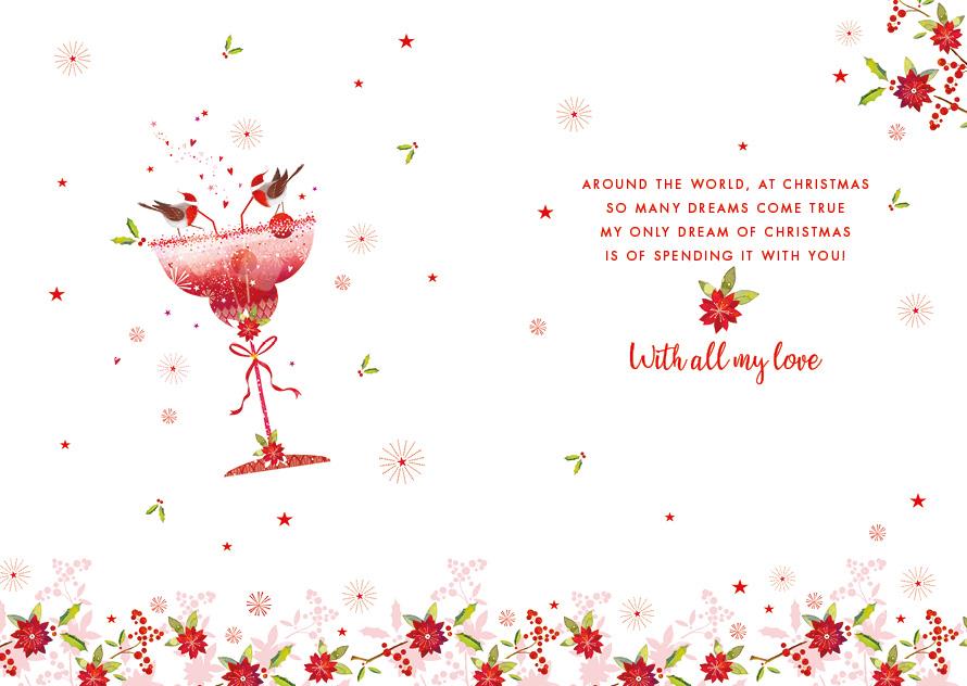 Inside of Wife Christmas Cocktail Glass EXE413 Card