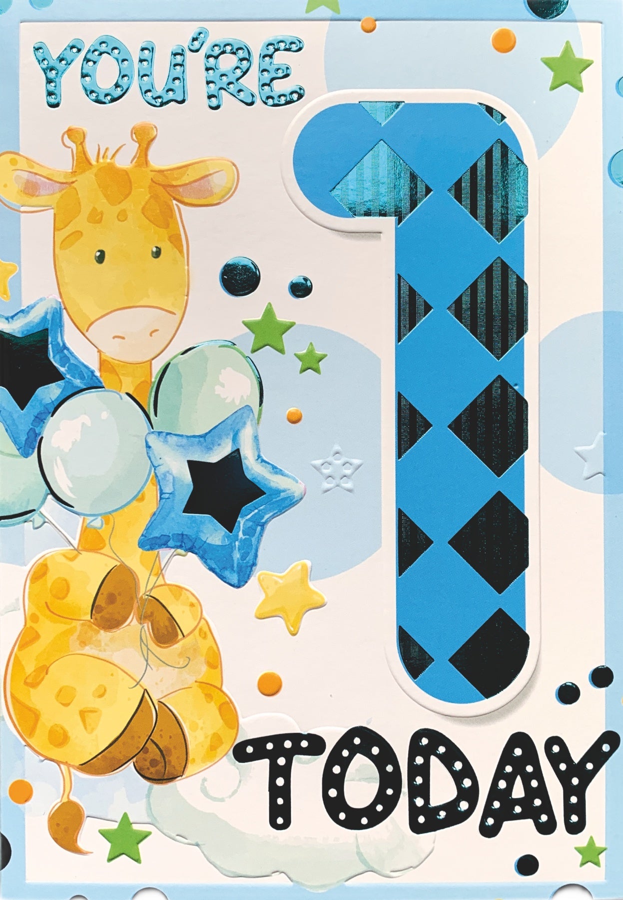 1 Today Giraffe & Balloons Card