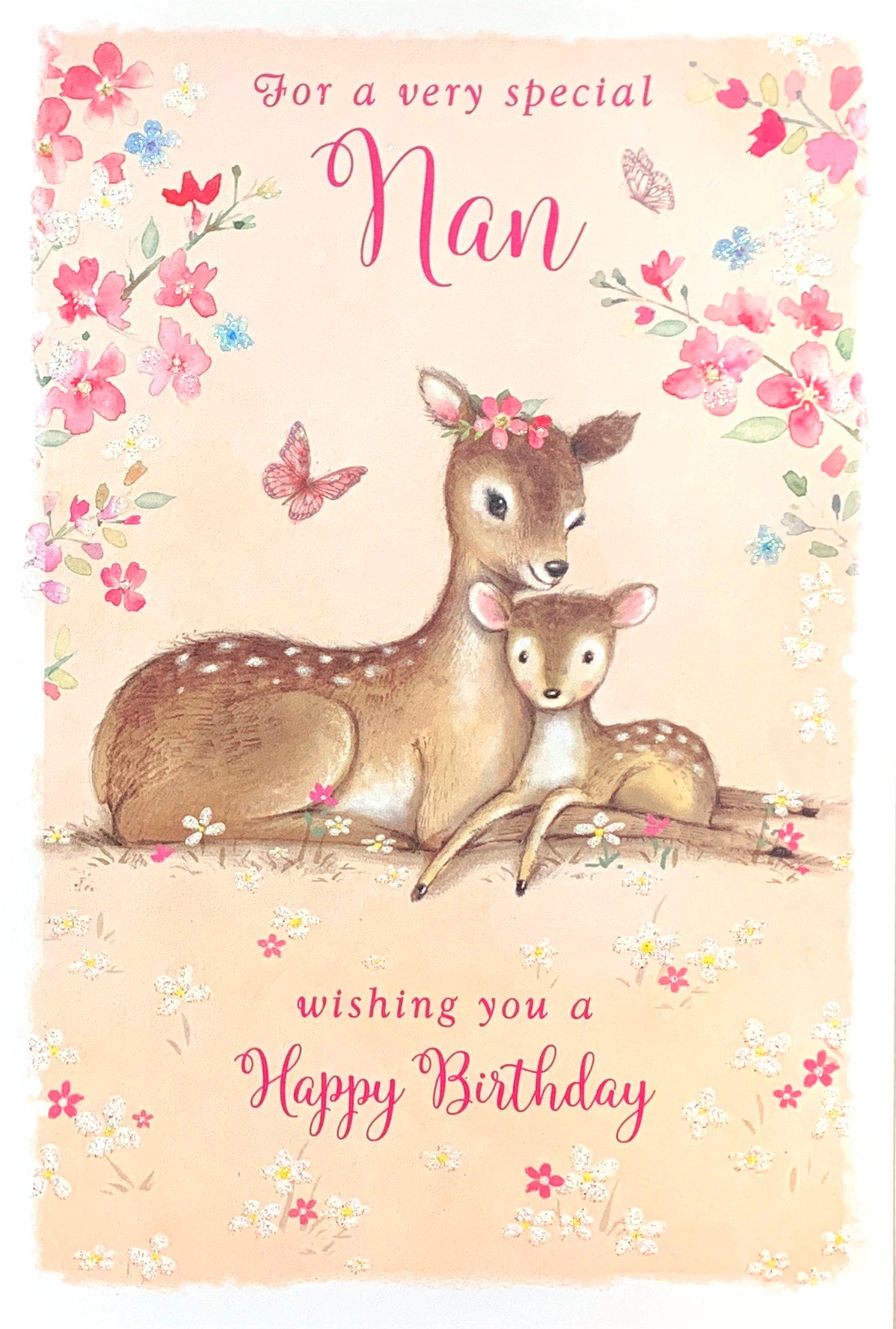 Front of Special Nan Birthday Deers Card