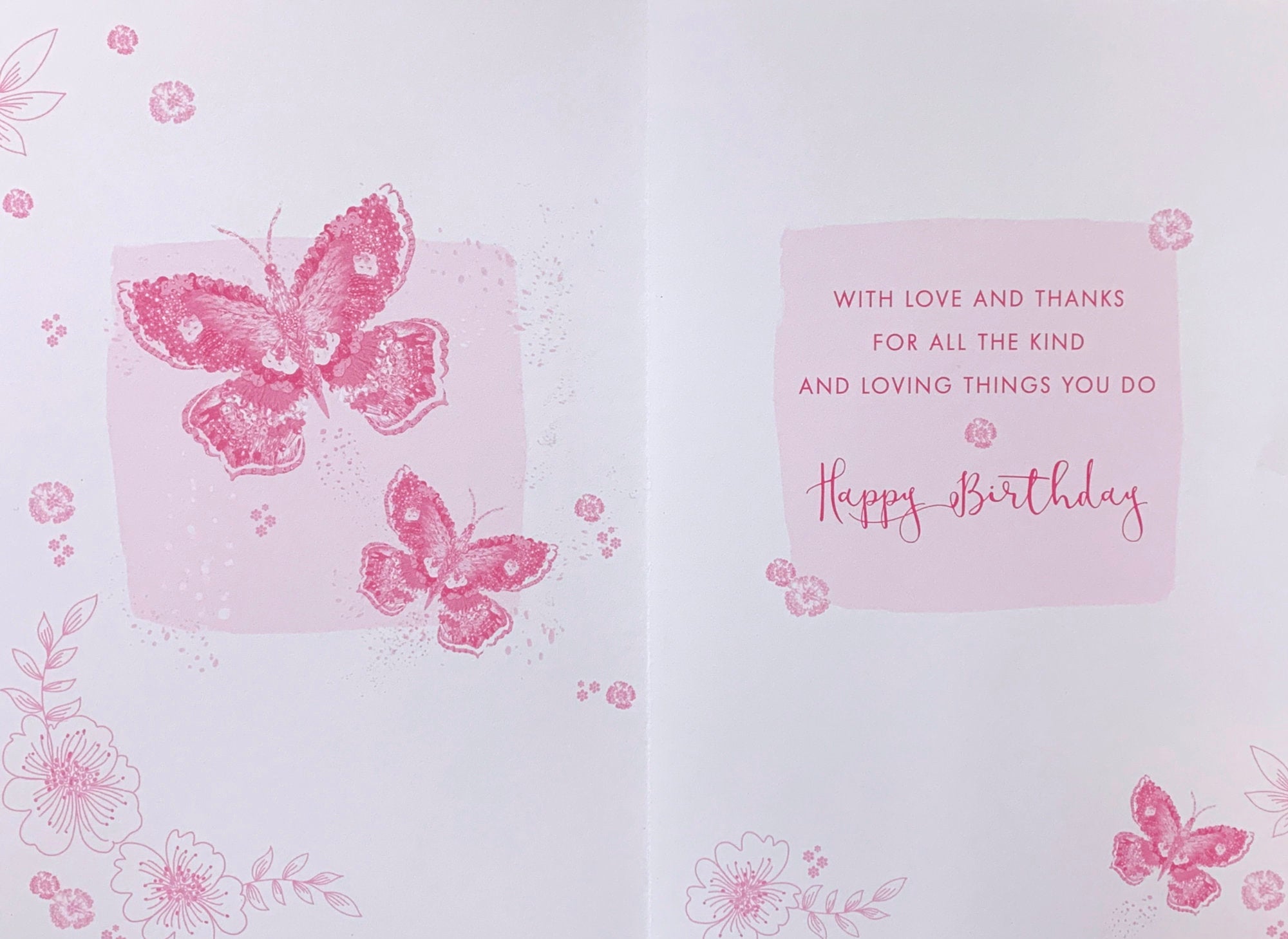 Inside of Mum Birthday Embellished Butterfly Card