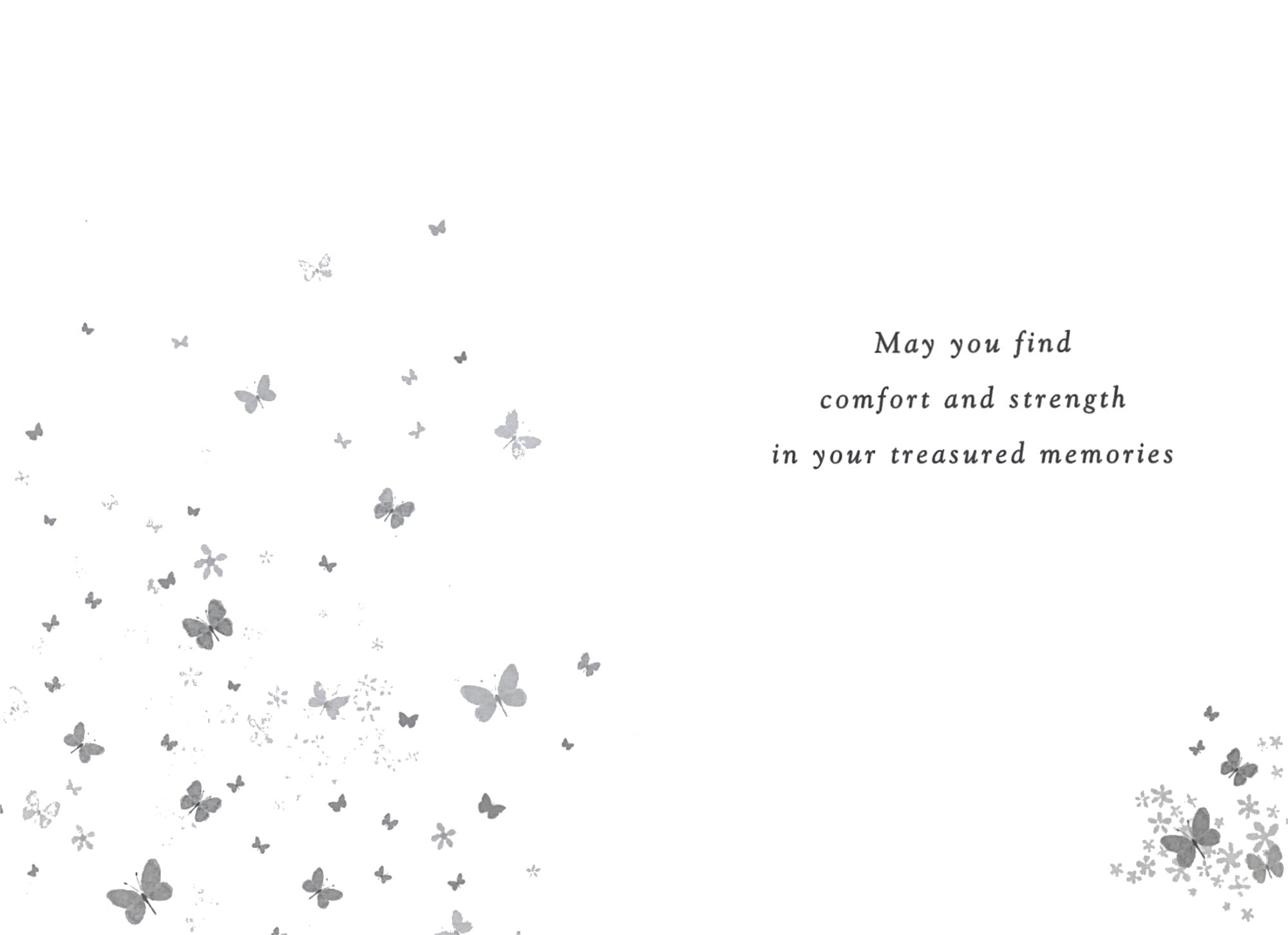 Inside of Family Sympathy Fluttering Butterflies Card