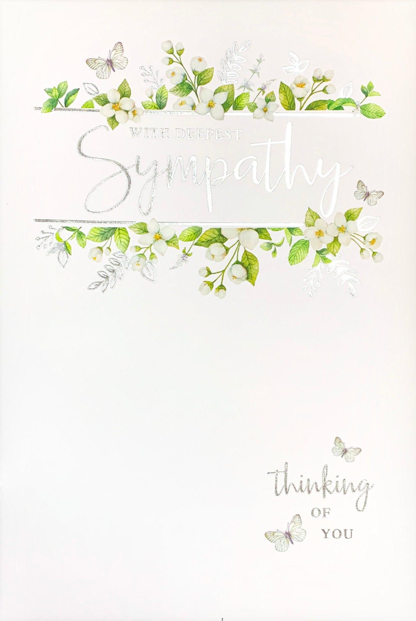 Front of Deepest Sympathy Jasmine Branches Card