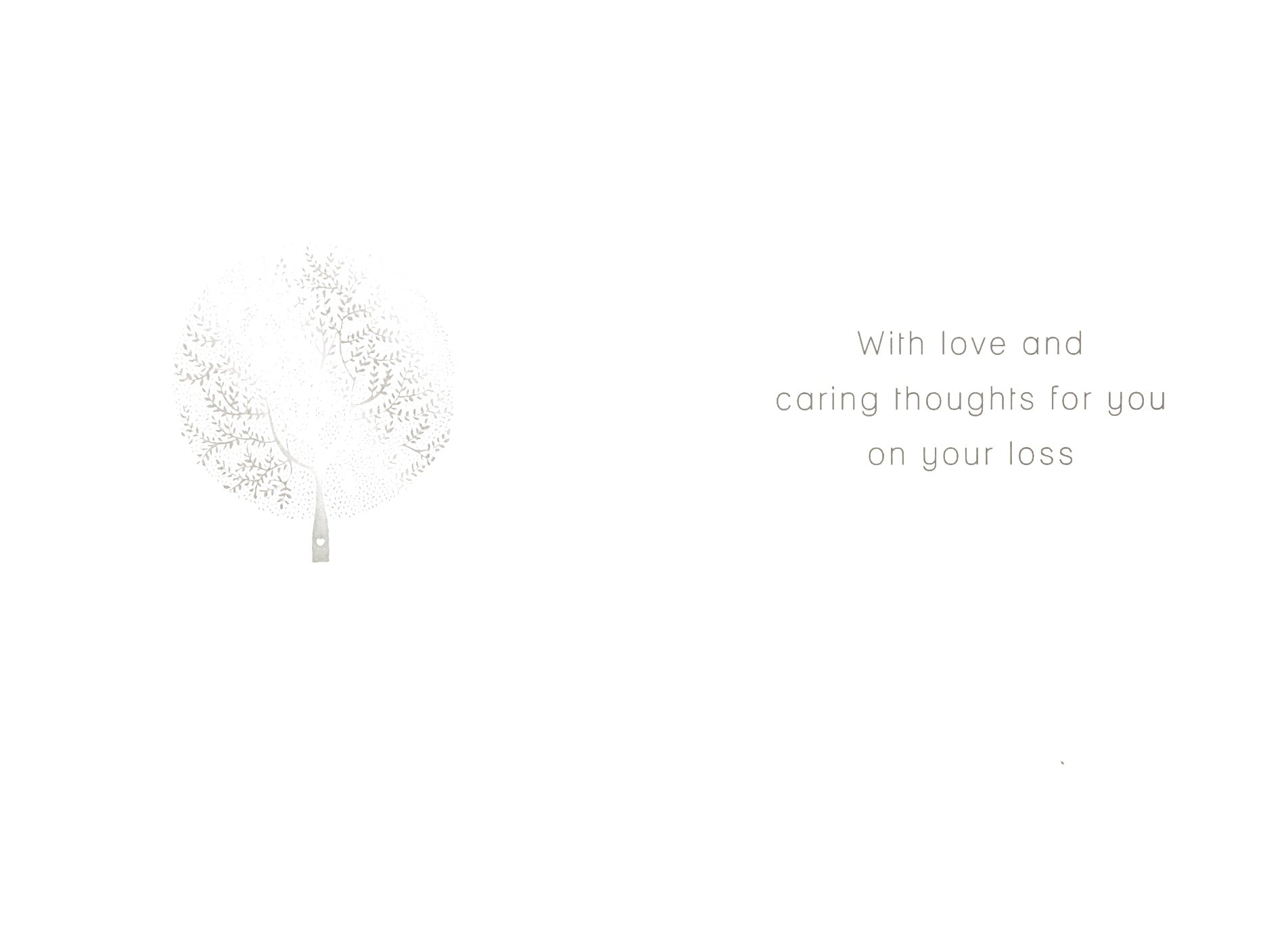 Inside of With Sympathy Silver Tree Memory Card