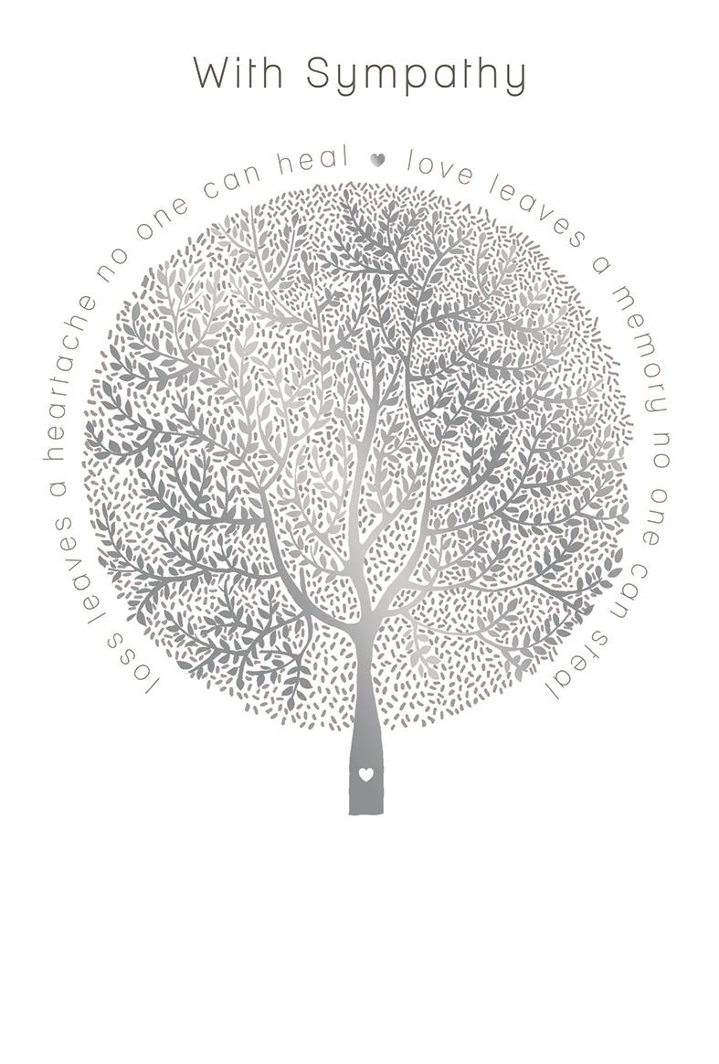 Front of With Sympathy Silver Tree Memory Card