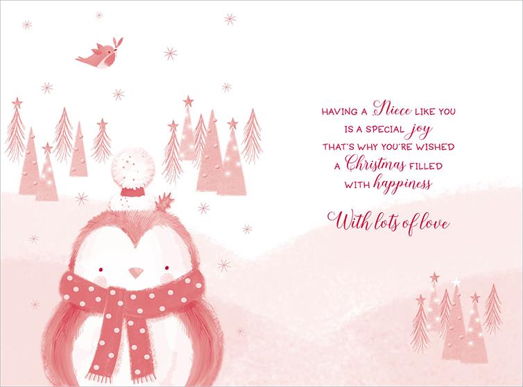 Inside of Niece Penguin & Friends HXR647 Card