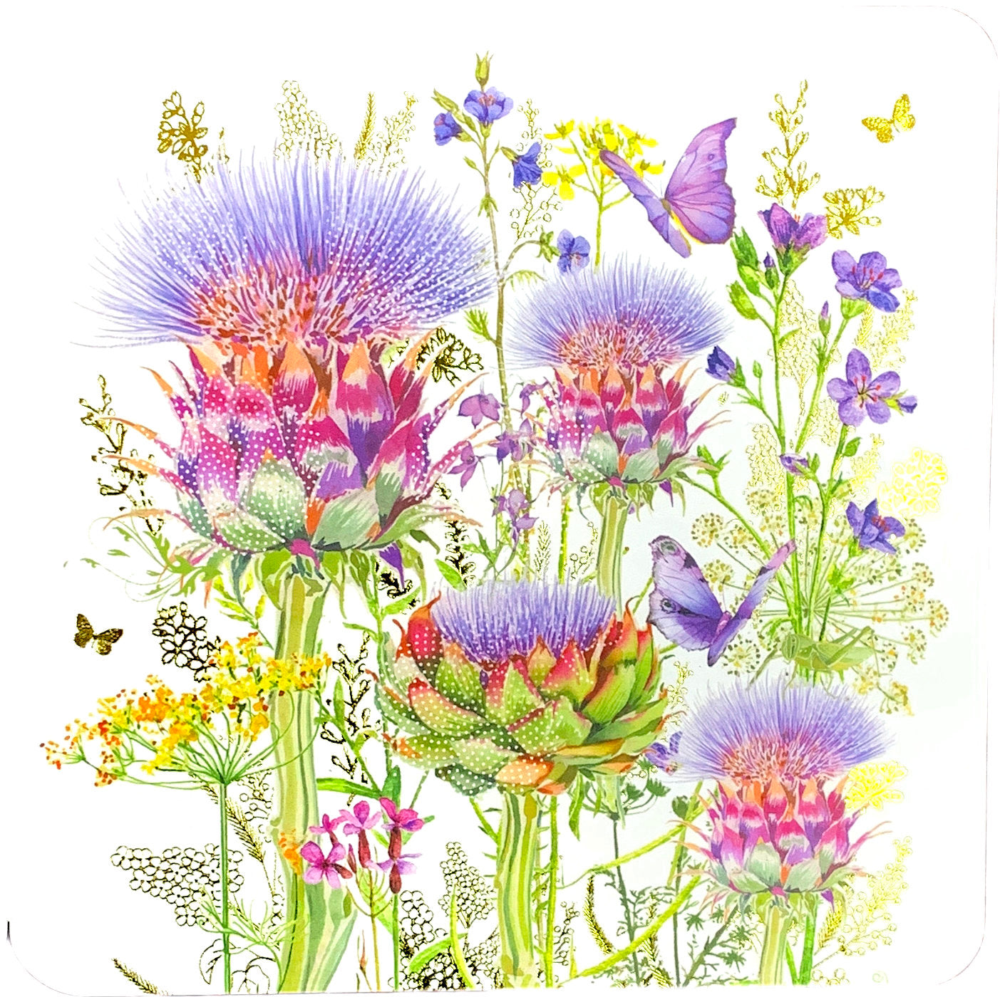 Front of Artichokes Colourful Blank Card