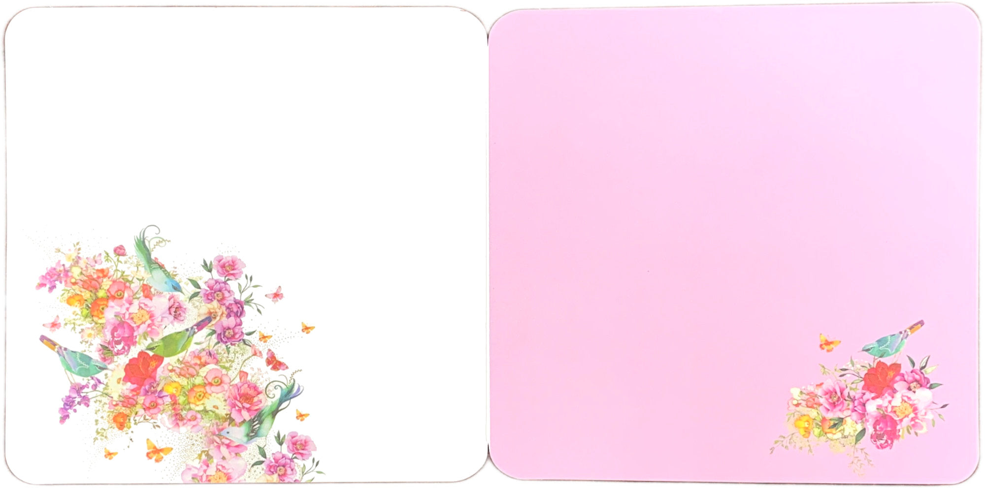 Inside of Pretty Birds Flowers Blank Card