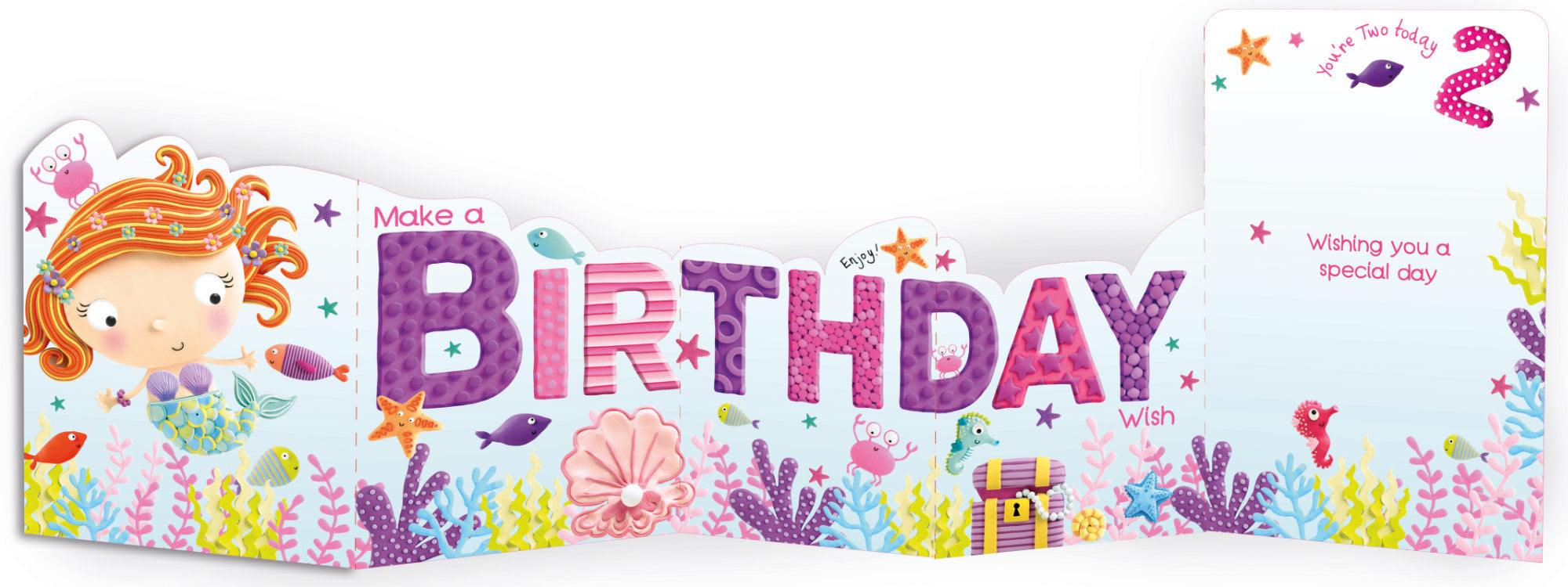Inside of Two Today Mermaid Zig-Zag Card