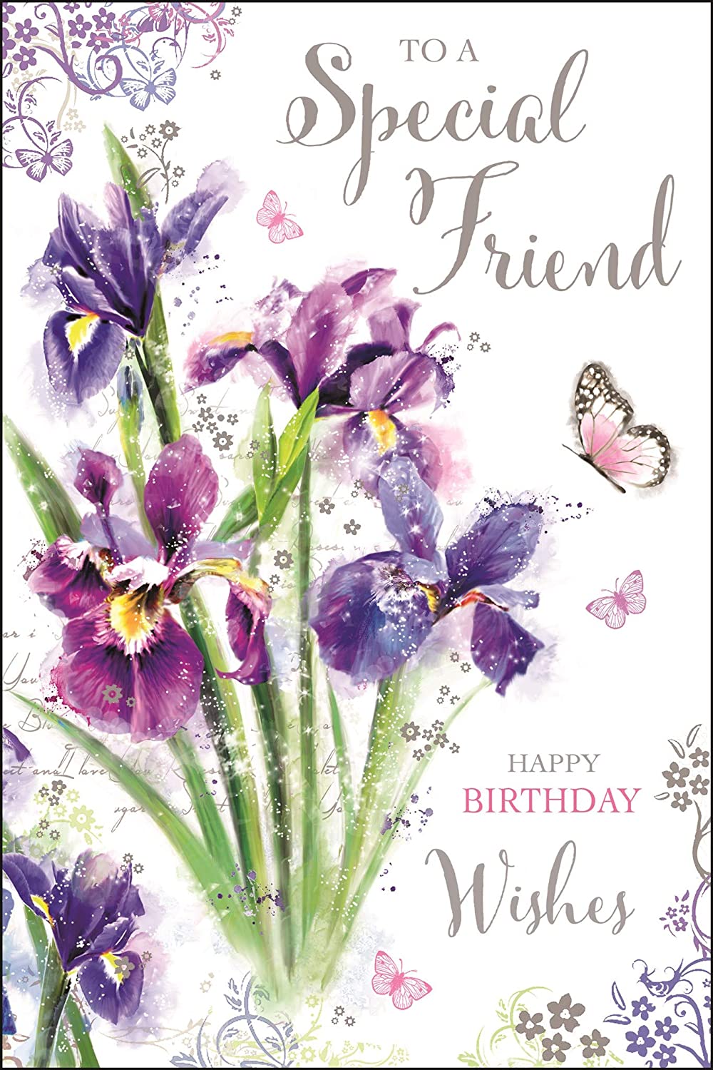 Front of Special Friend Birthday Flowers Greetings Card