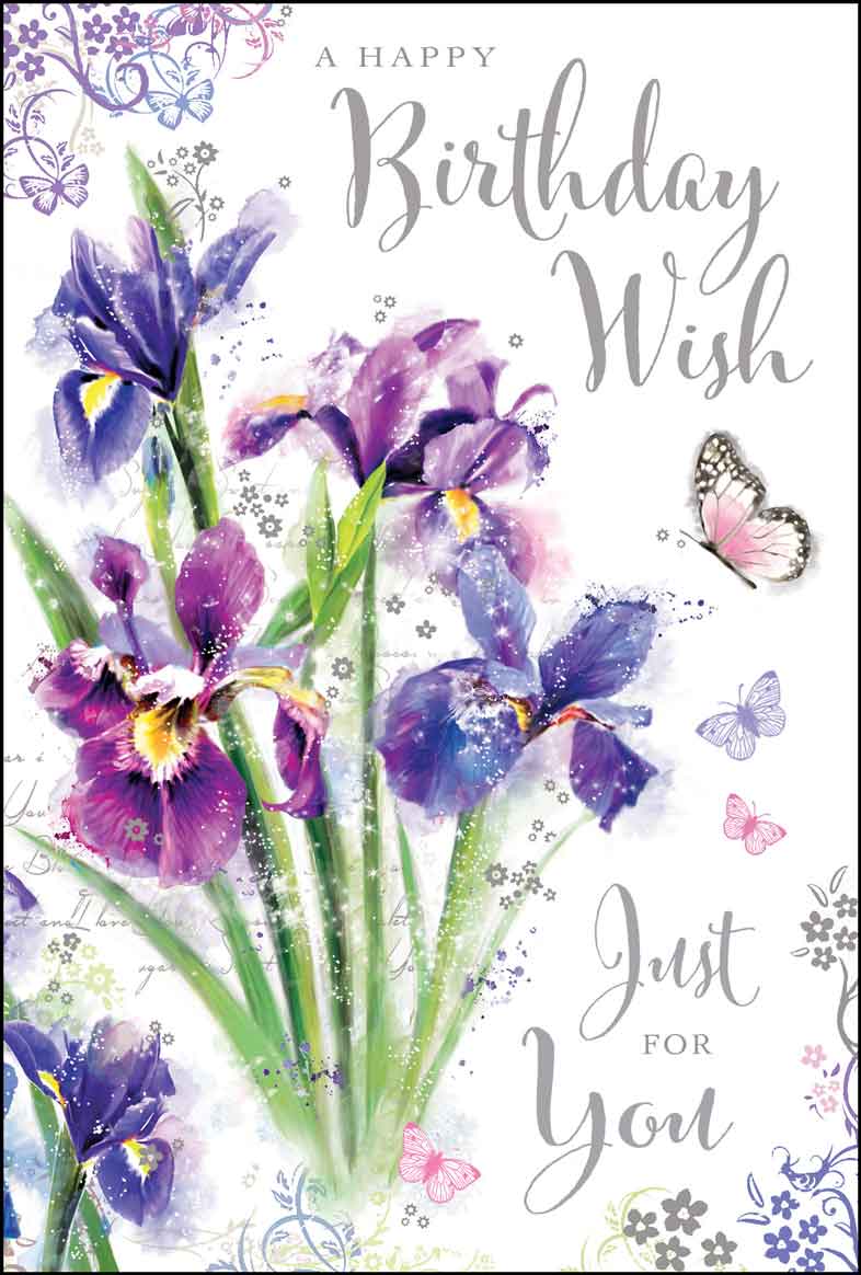 Front of Birthday Wish Iris Greetings Card