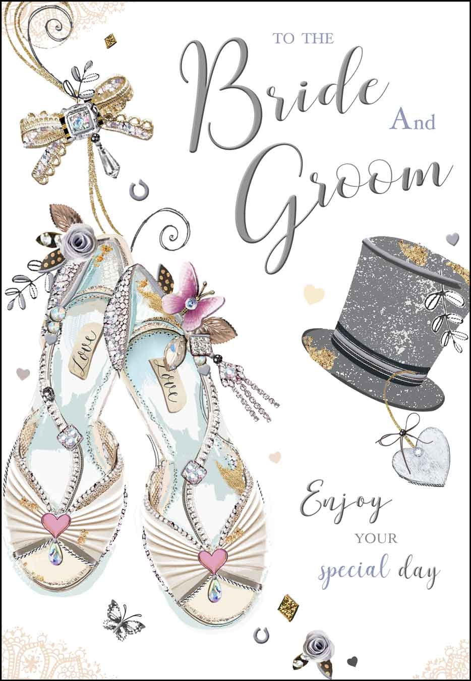 Bride & Groom Top Hat Card