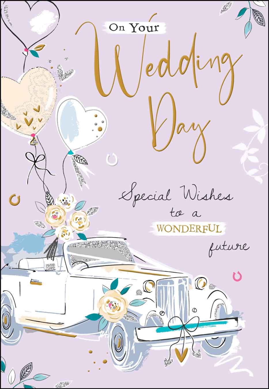 On Your Wedding Day Vintage Car Card