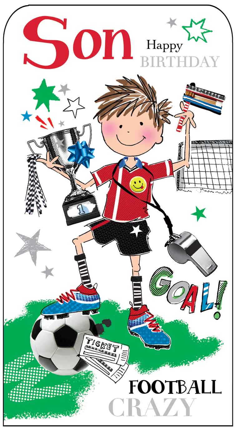 Front of Son Birthday Goal Greetings Card