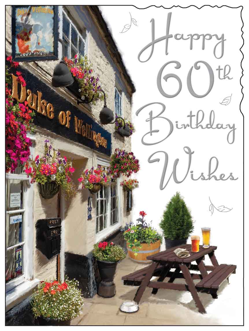 Front of 60th Birthday Wishes Pub Card