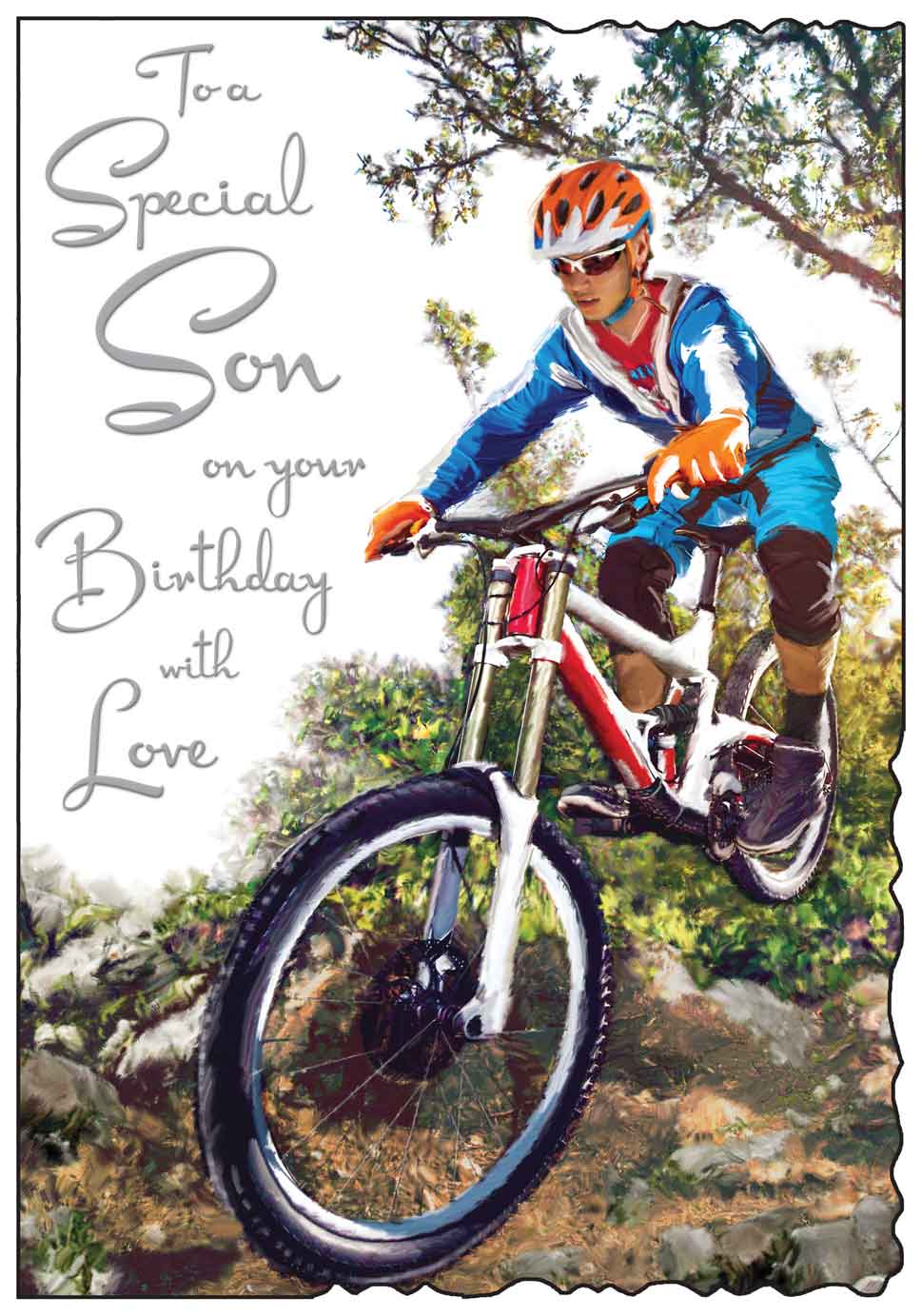 Front of Son Bike Birthday Greetings Card