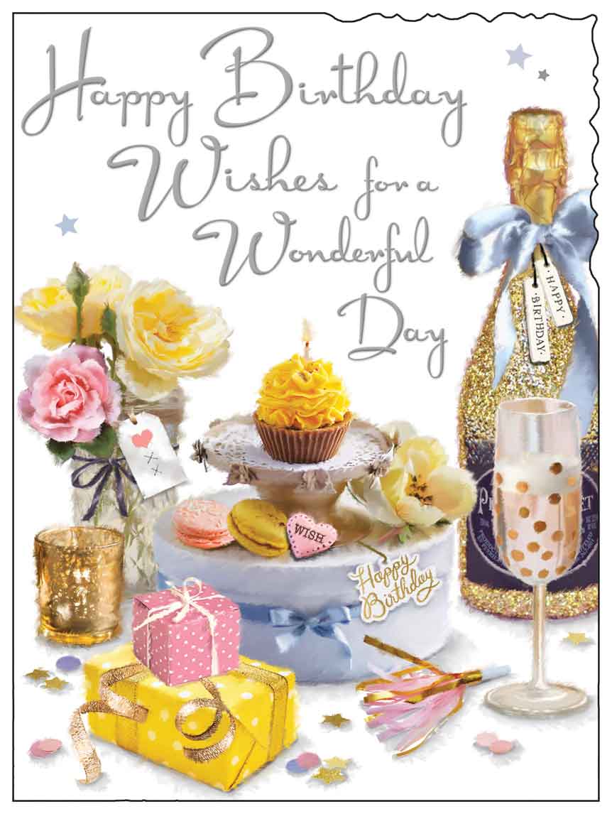 Front of Birthday Wishes Spotty Glass Greetings Card