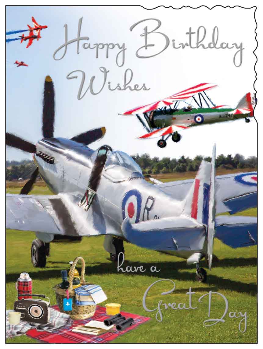 Front of Birthday Wishes Planes Greetings Card