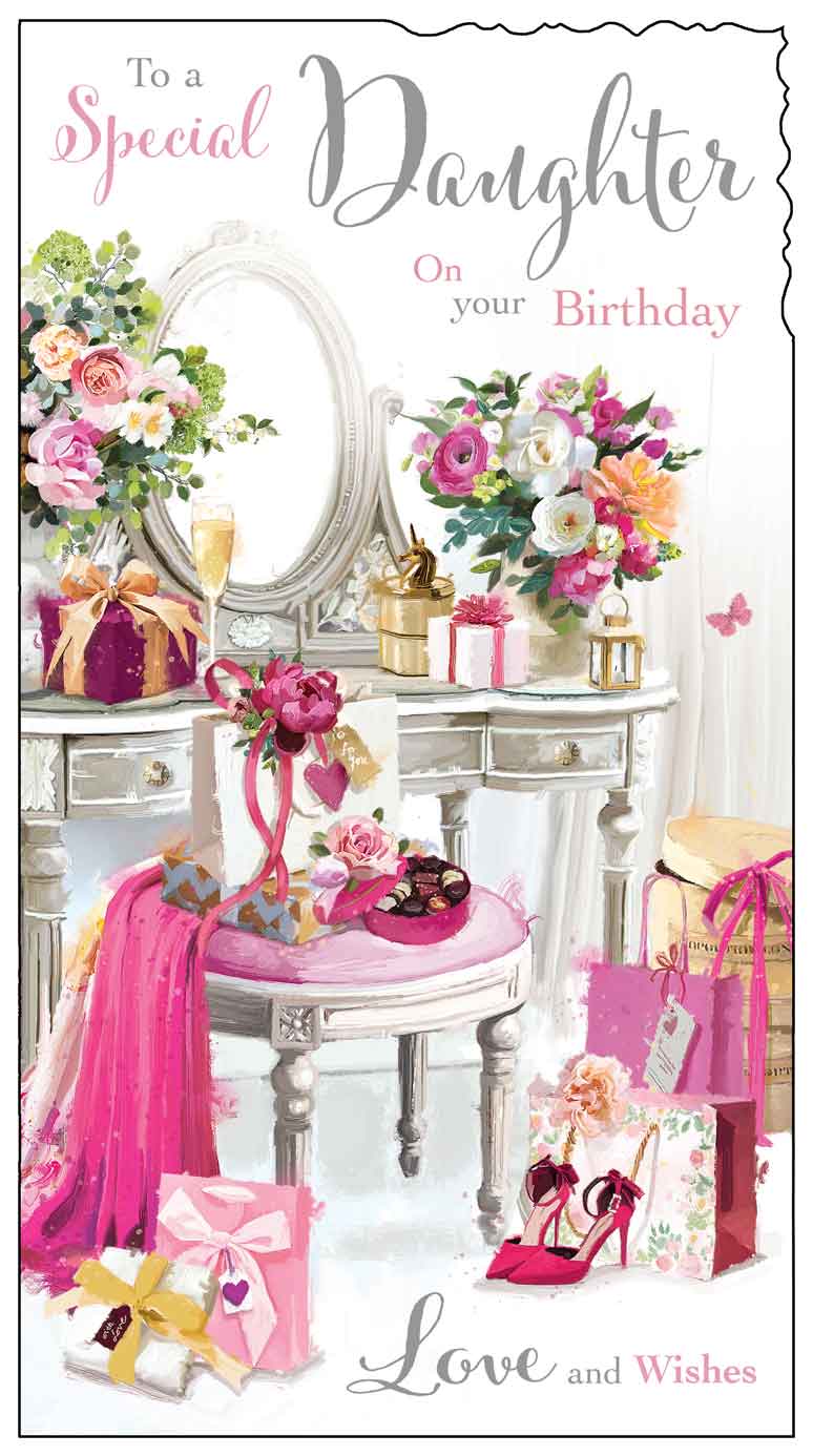 Front of Daughter Birthday Dresser Greetings Card