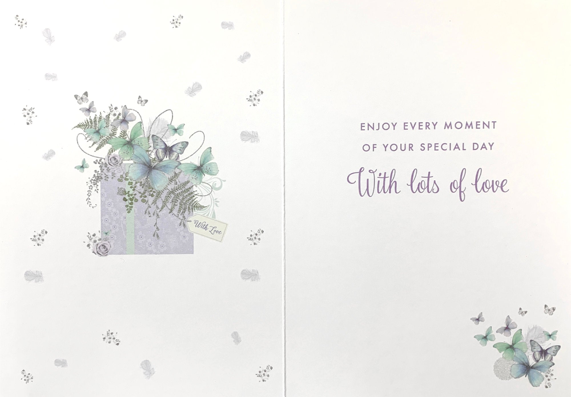 Inside of Special Friend Butterfly Present Wishes Card