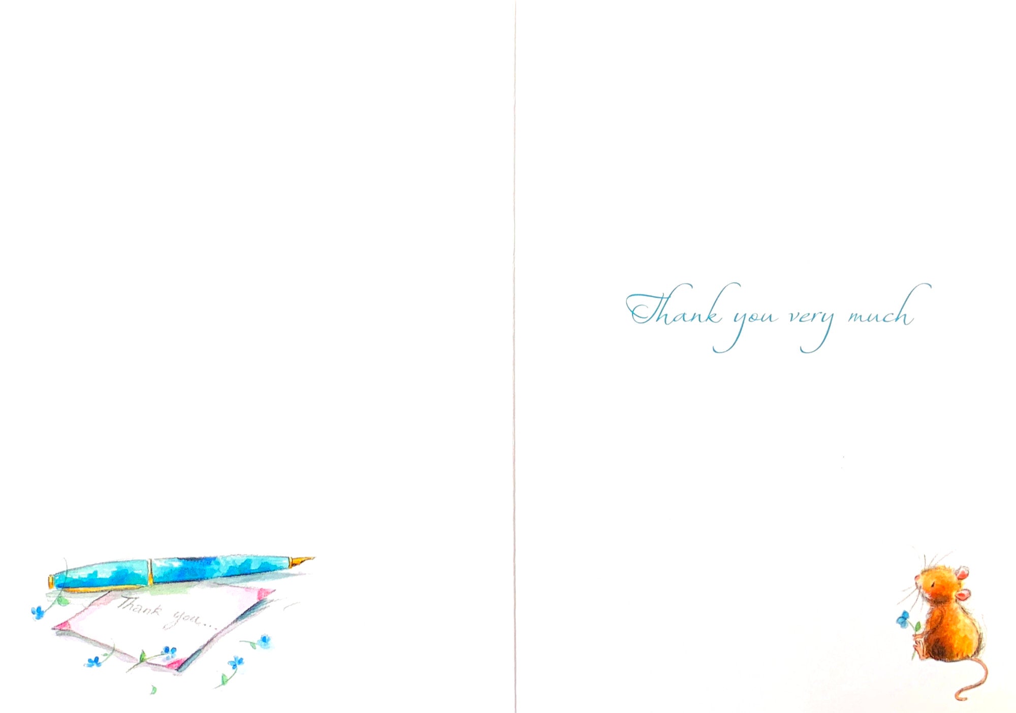 Inside of Thank You Mouse & Pen Card