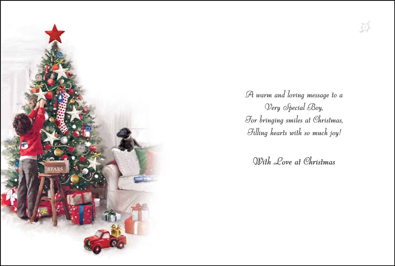 Inside of Christmas Great Grandson Card XV084