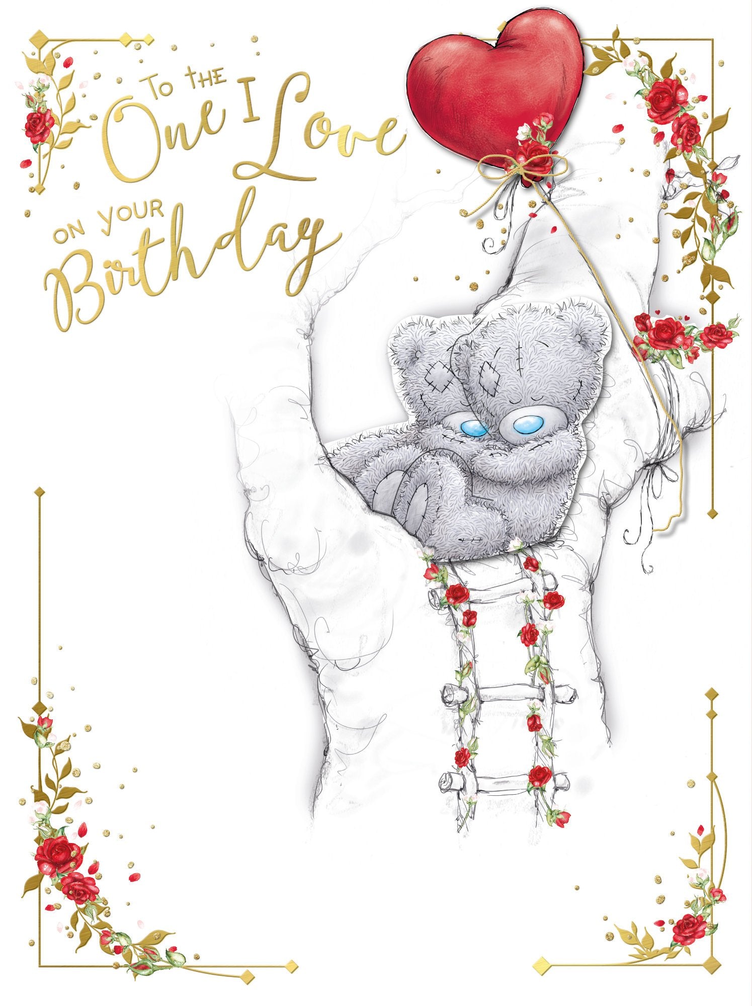 Photograph of One I Love Birthday Bears In Tree Greetings Card at Nicole's Shop