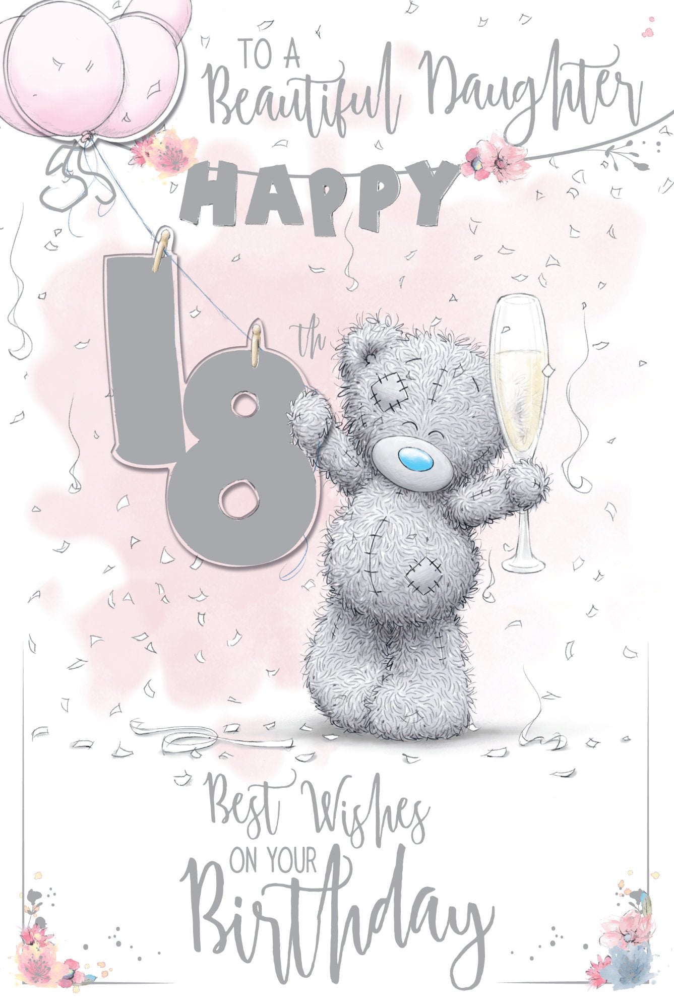 Photograph of Daughter 18th Birthday Bear Greetings Card at Nicole's Shop