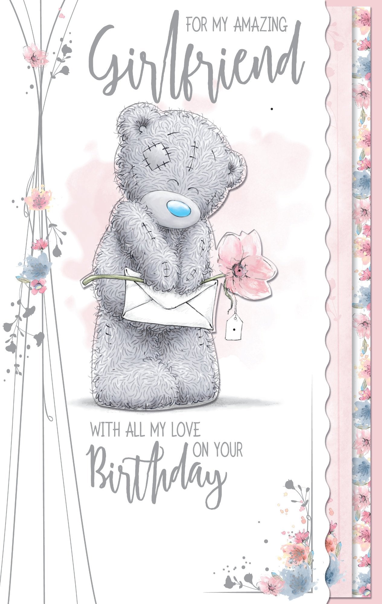 Girlfriend Birthday Letter & Rose Card