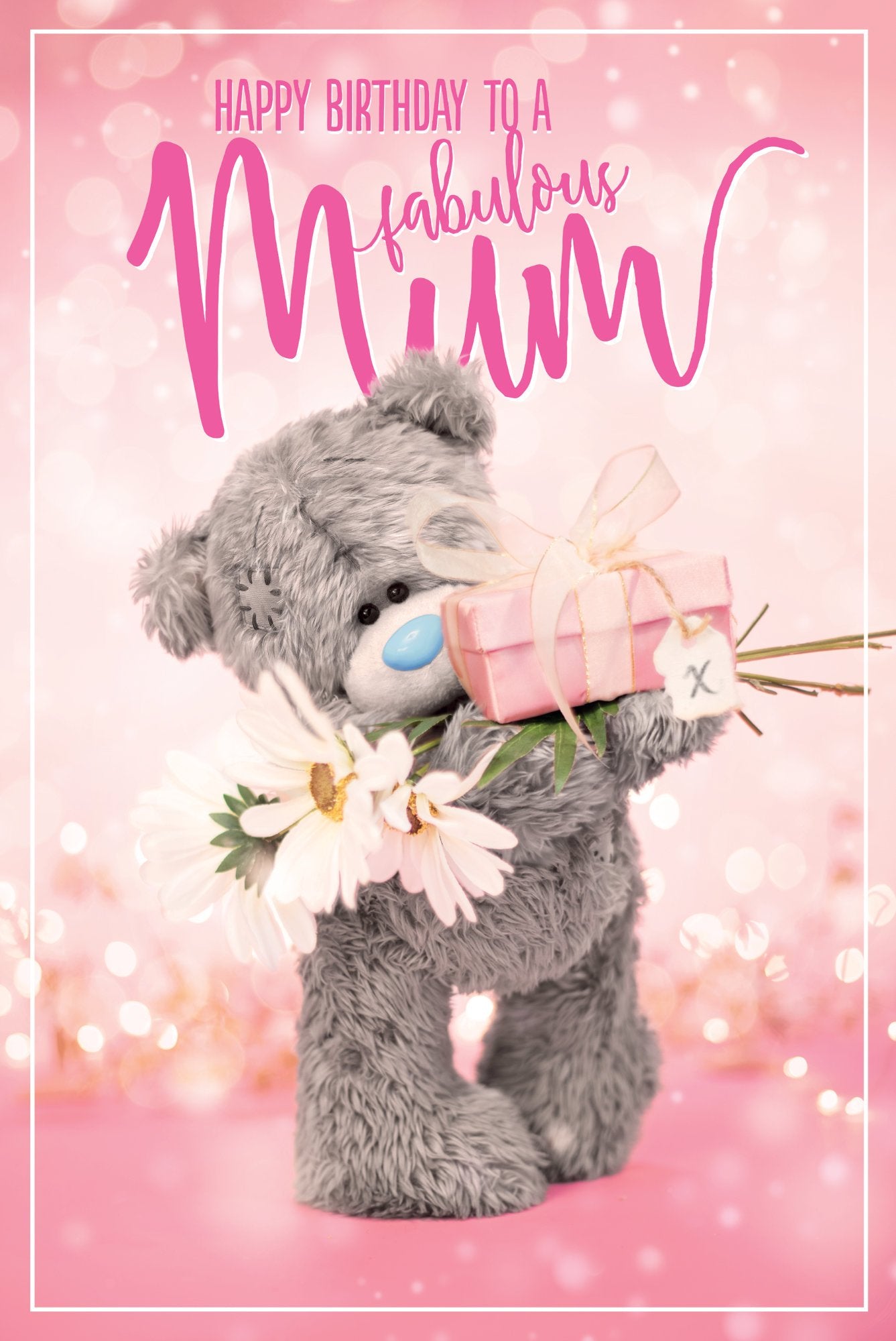 Photograph of Mum Birthday Bear with Present Greetings Card at Nicole's Shop