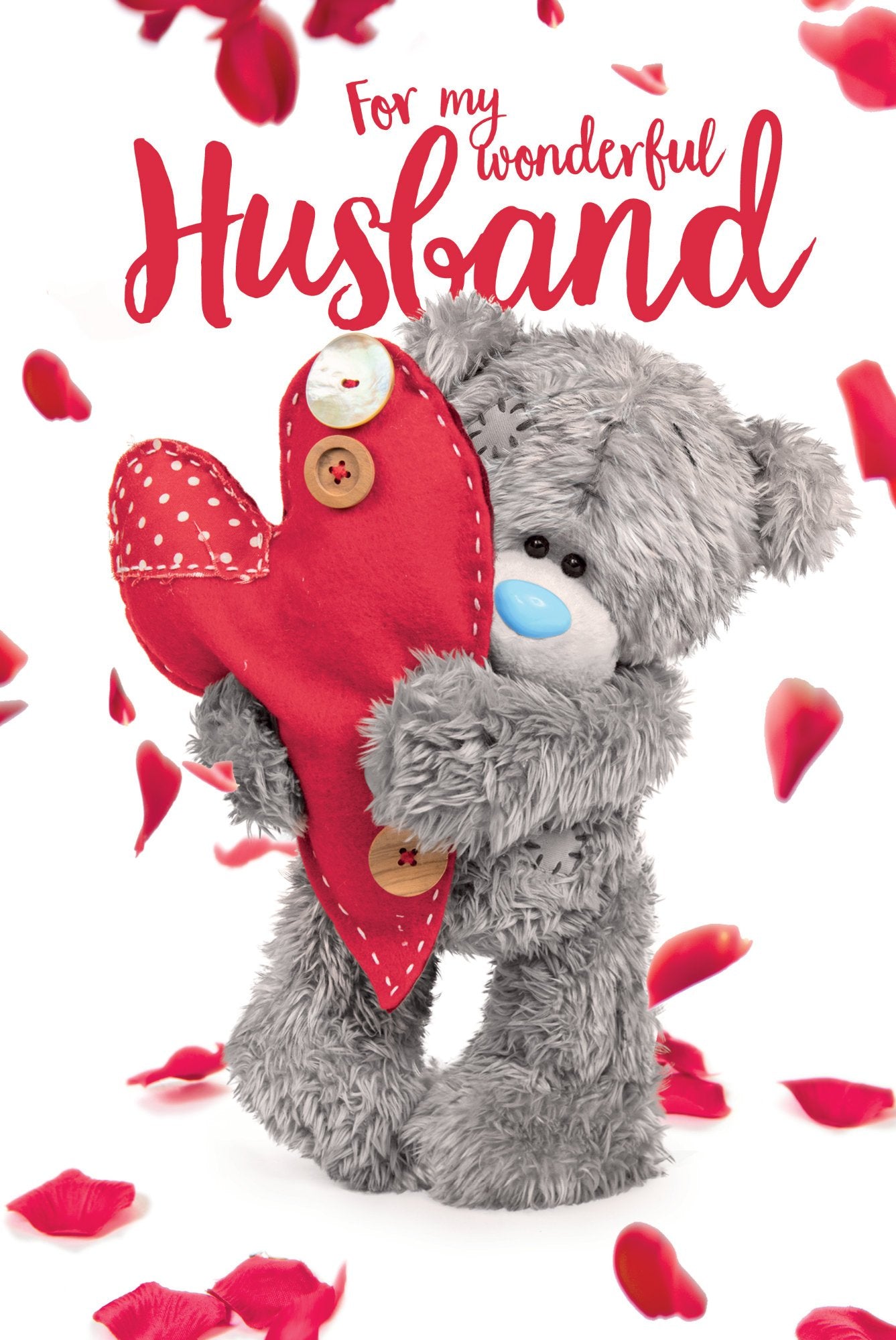 Photograph of Husband Birthday Bear with Heart Greetings Card at Nicole's Shop