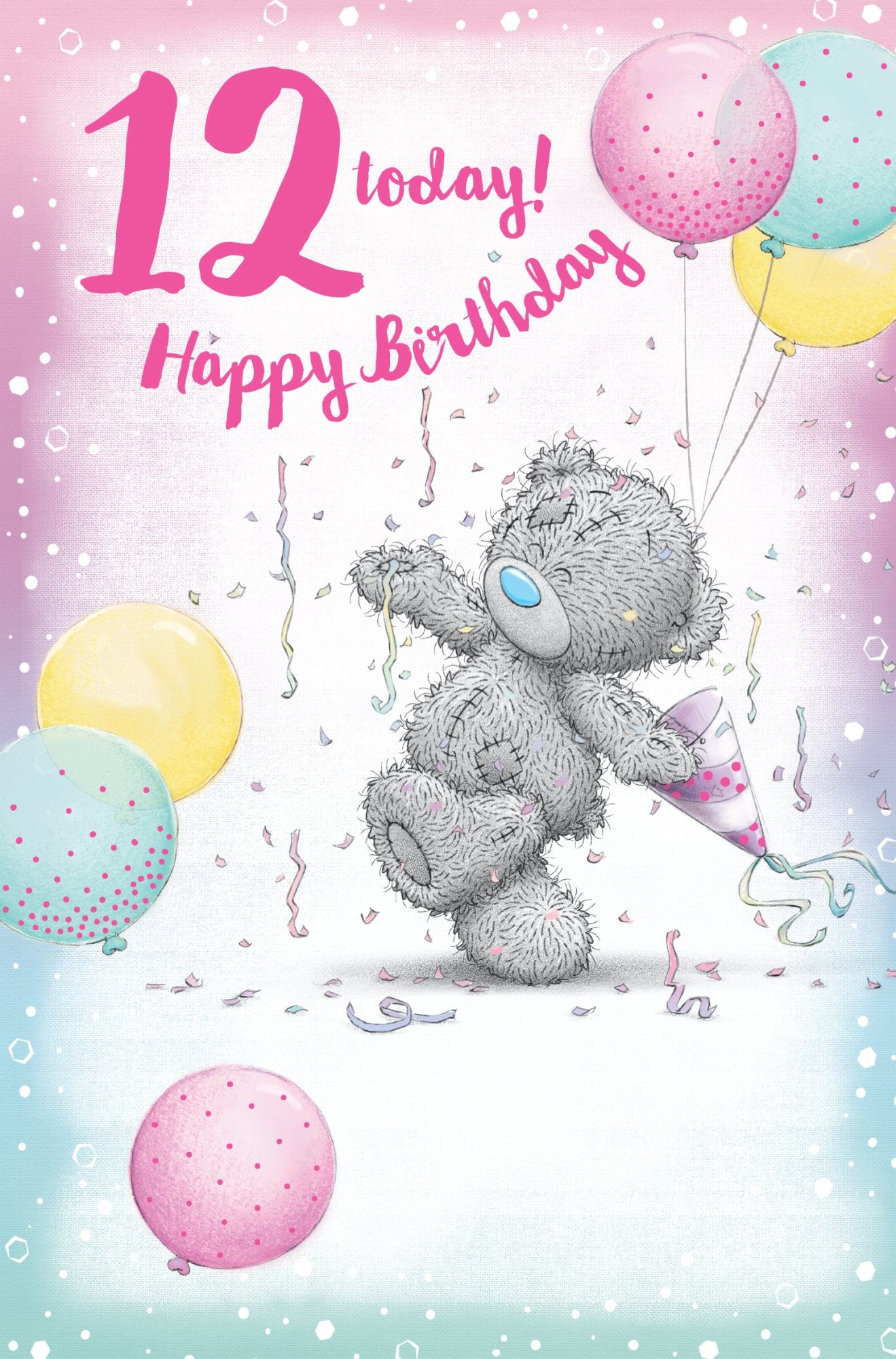 Photograph of 12th Birthday Bear Balloons Greetings Card at Nicole's Shop