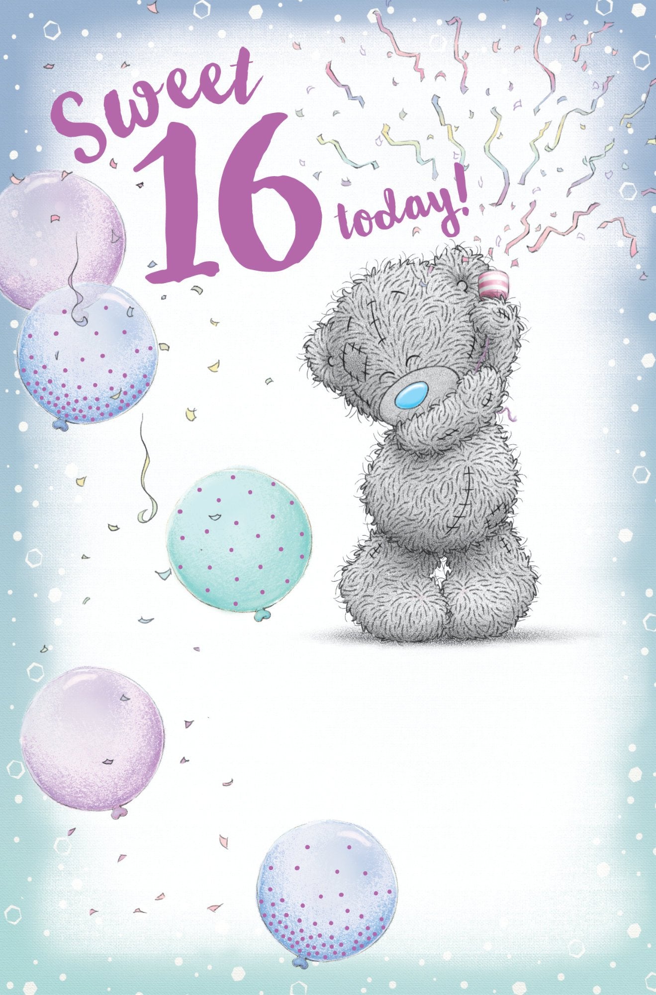Photograph of 16th Birthday Bear Balloons Greetings Card at Nicole's Shop