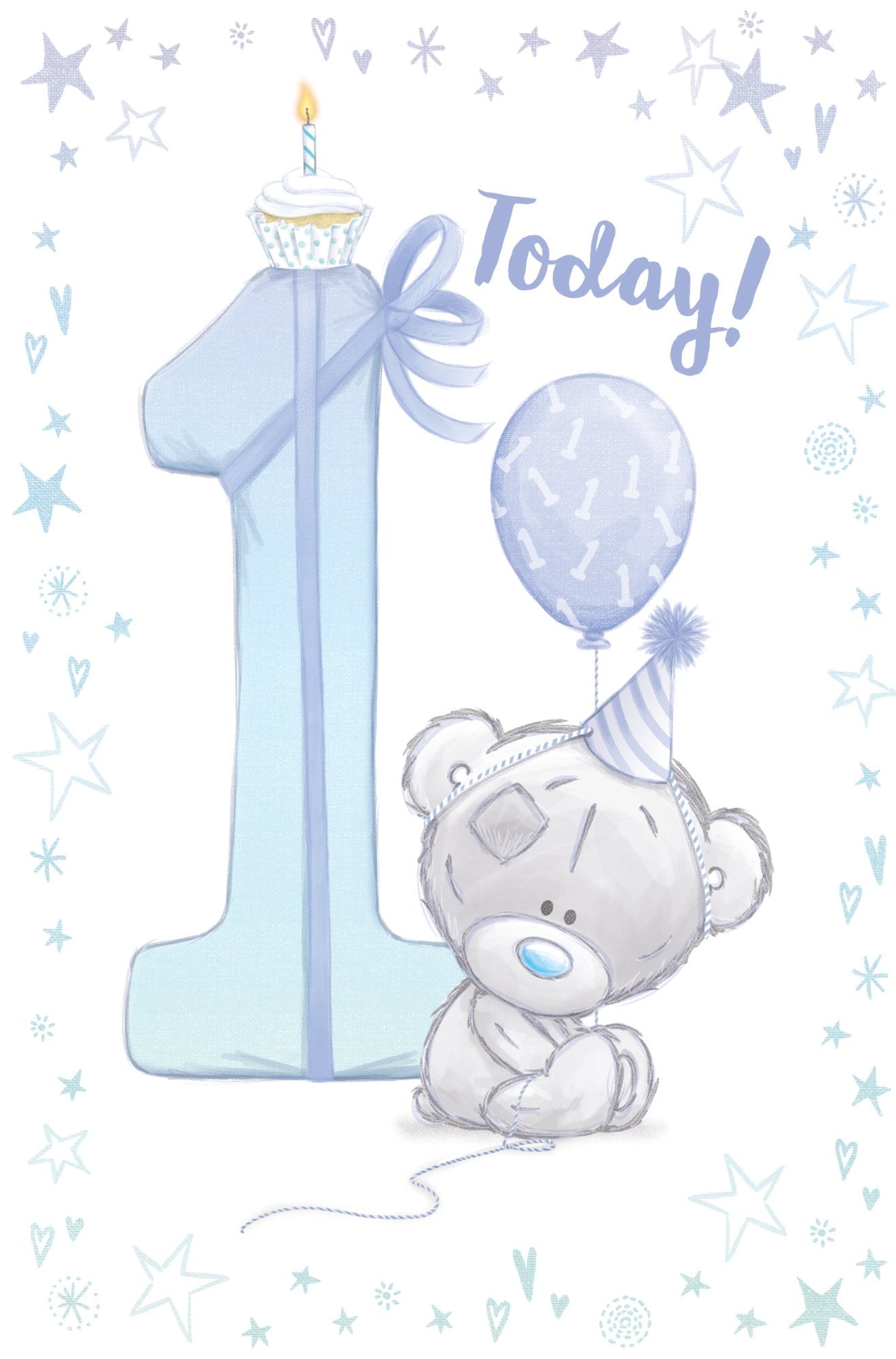 Photograph of 1st Birthday Boy Bear & Balloon Greetings Card at Nicole's Shop