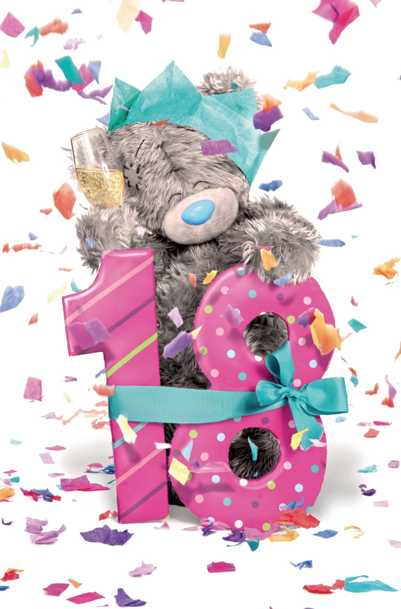 Photograph of 18th Birthday Bear Confetti Greetings Card at Nicole's Shop