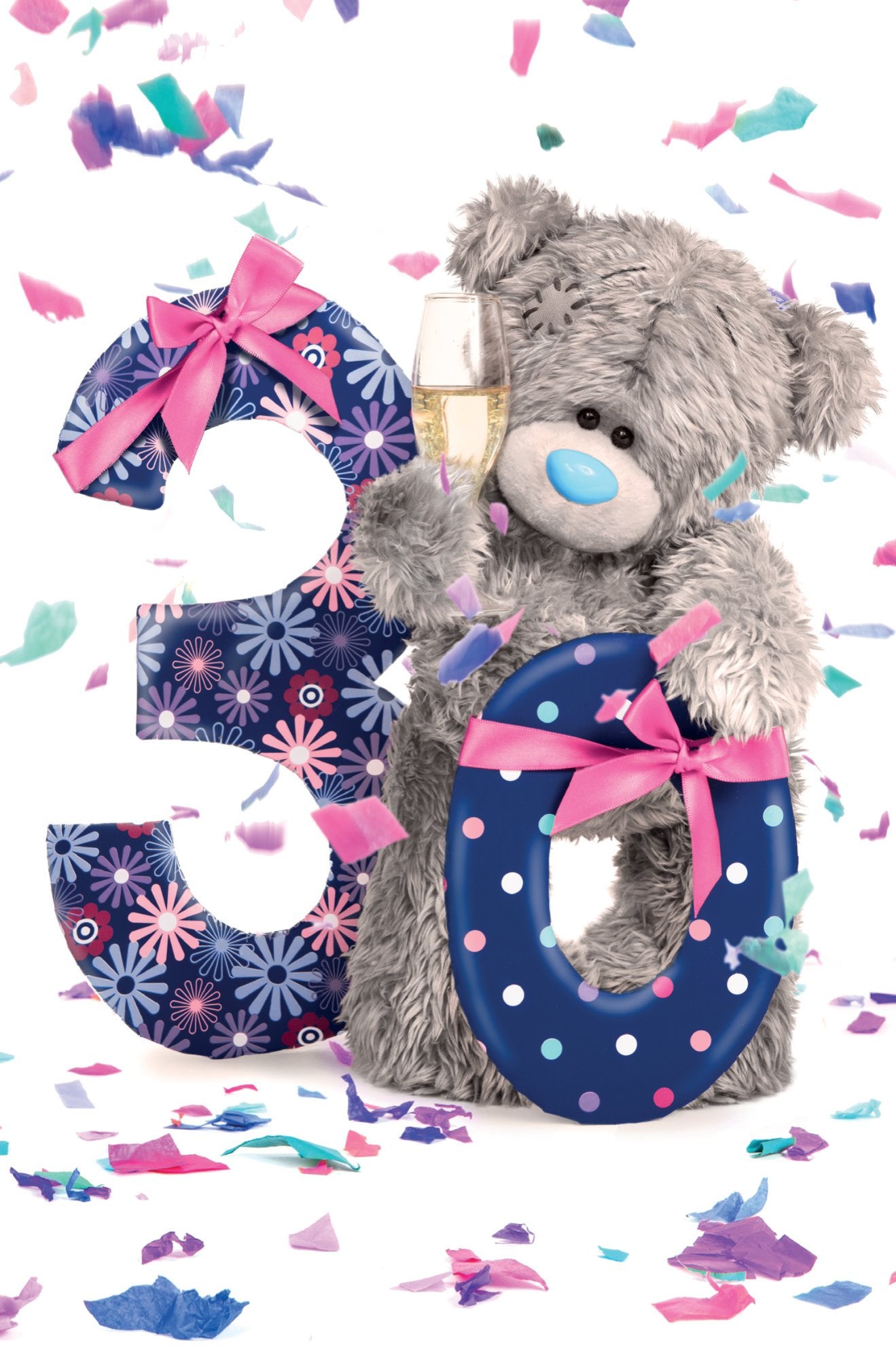 Photograph of 30th Birthday Bear Confetti Greetings Card at Nicole's Shop