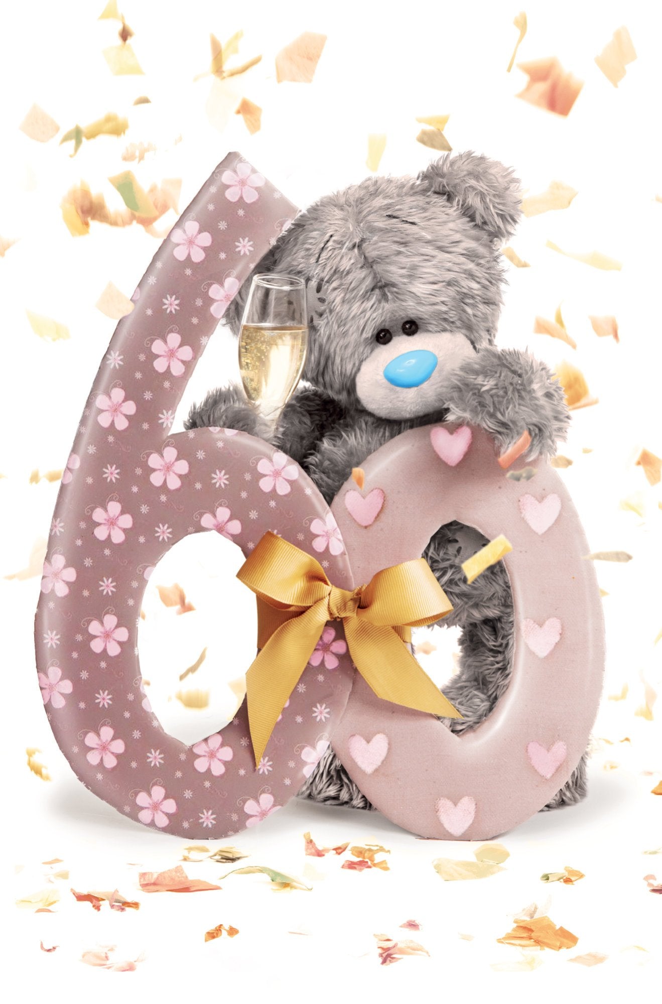 Photograph of 60th Birthday Bear Confetti Greetings Card at Nicole's Shop