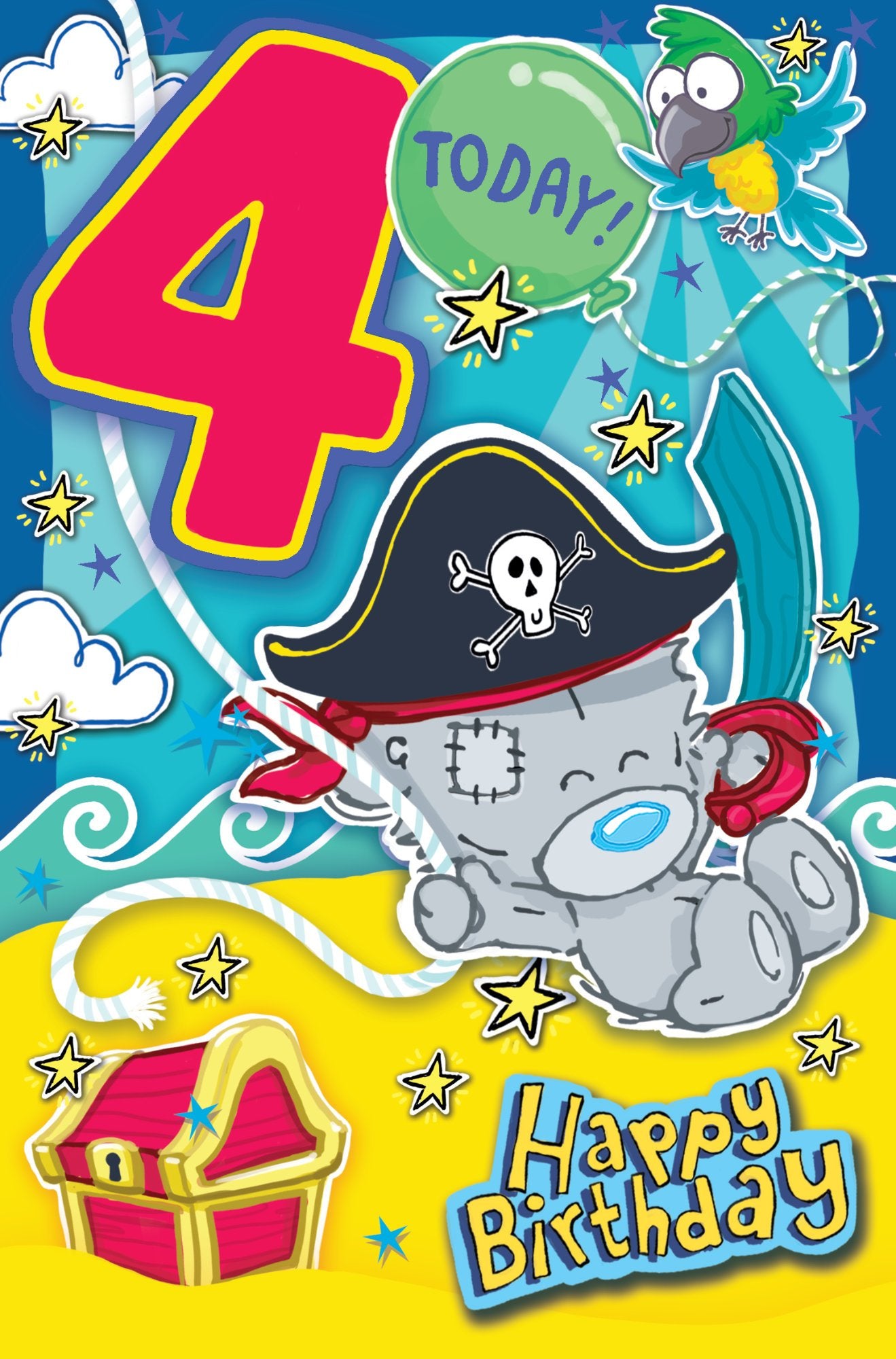 Photograph of 4th Birthday Teddy Pirate Greetings Card at Nicole's Shop