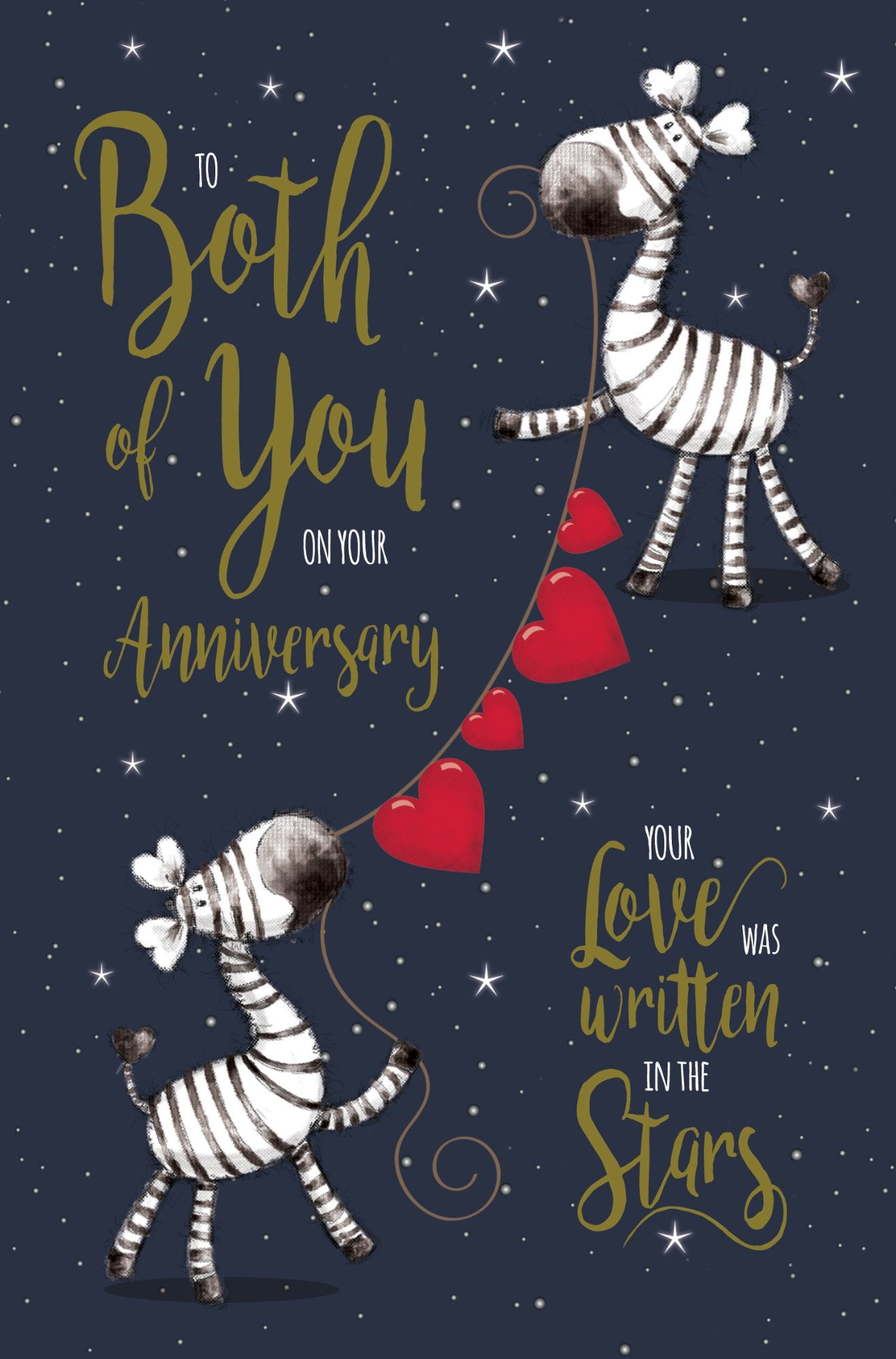 Photograph of Anniversary to Both Zebras Greetings Card at Nicole's Shop