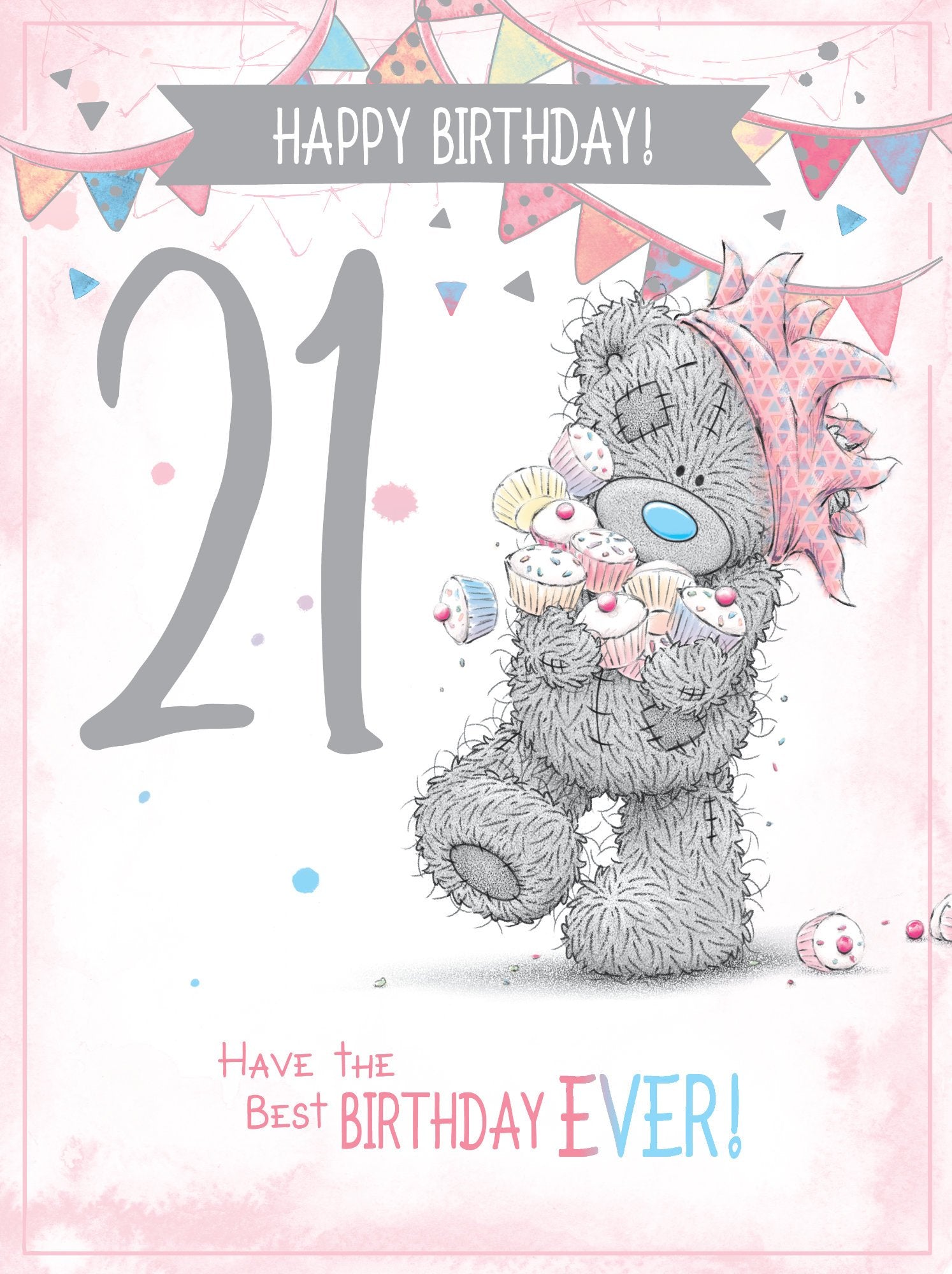Photograph of 21st Birthday Teddy Cupcakes Greetings Card at Nicole's Shop